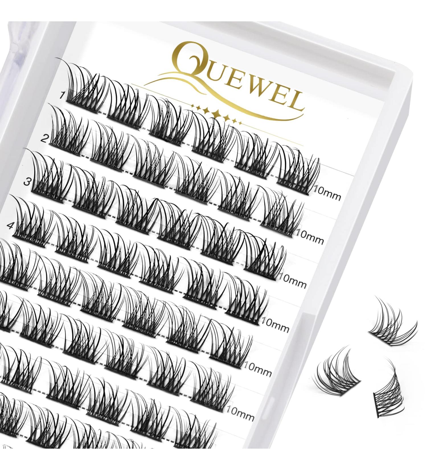 Natural C Curl 10mm Individual Eyelash Clusters - DIY Makeup & Extensions - Quewel Eyelashes (1 Pack) - Buy Online on GoSupps.com