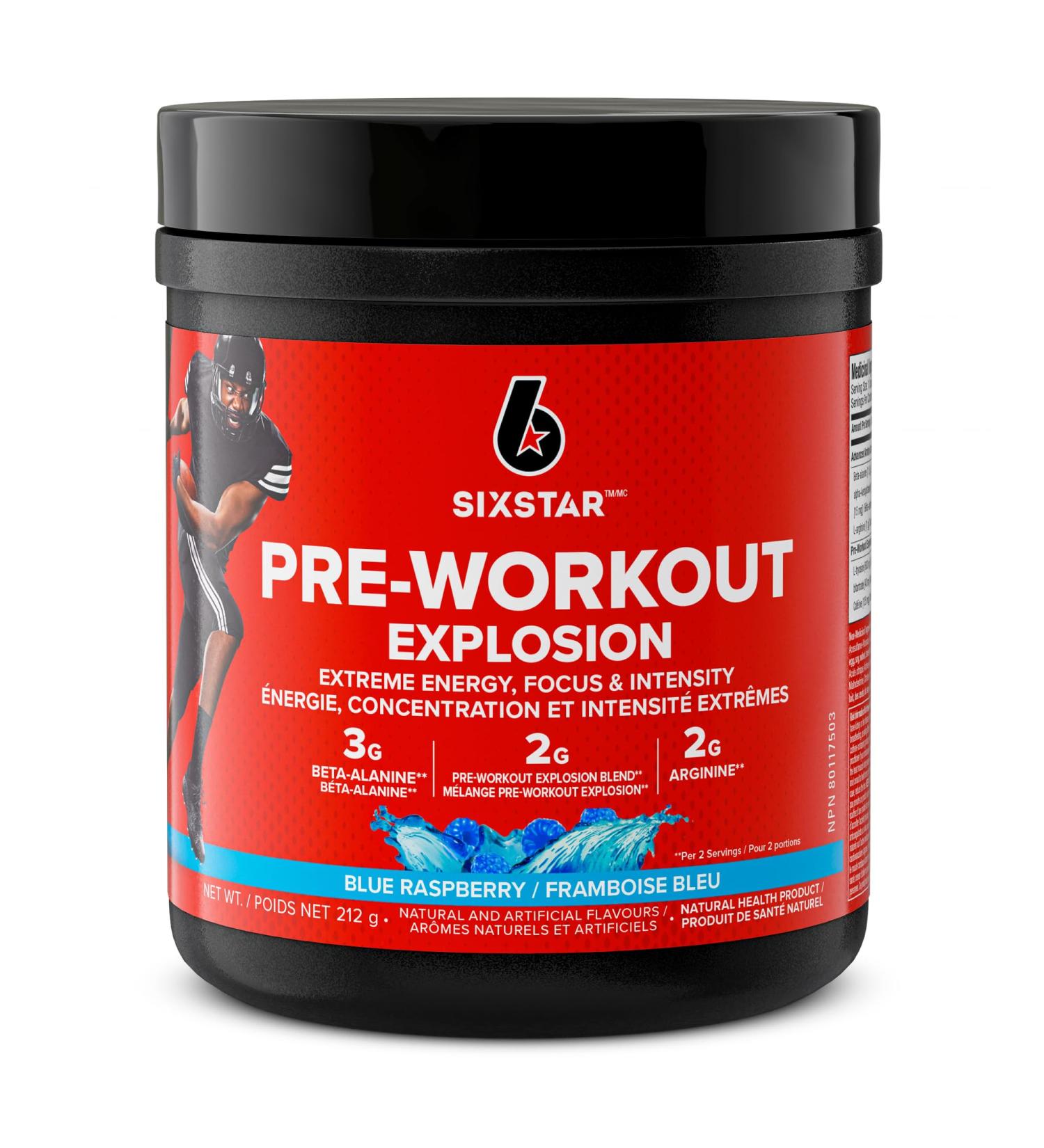 Six Star Pre-Workout Explosion Blue Raspberry (30 Servings) - Preworkout Energy Powder Supplement for Men & Women - Pre Workout Drink Mix with Creatine & Beta Alanine -Sports Nutrition Products Blue Raspberry 30 Servings (Pack of 1) - Buy Online on GoSupps.com