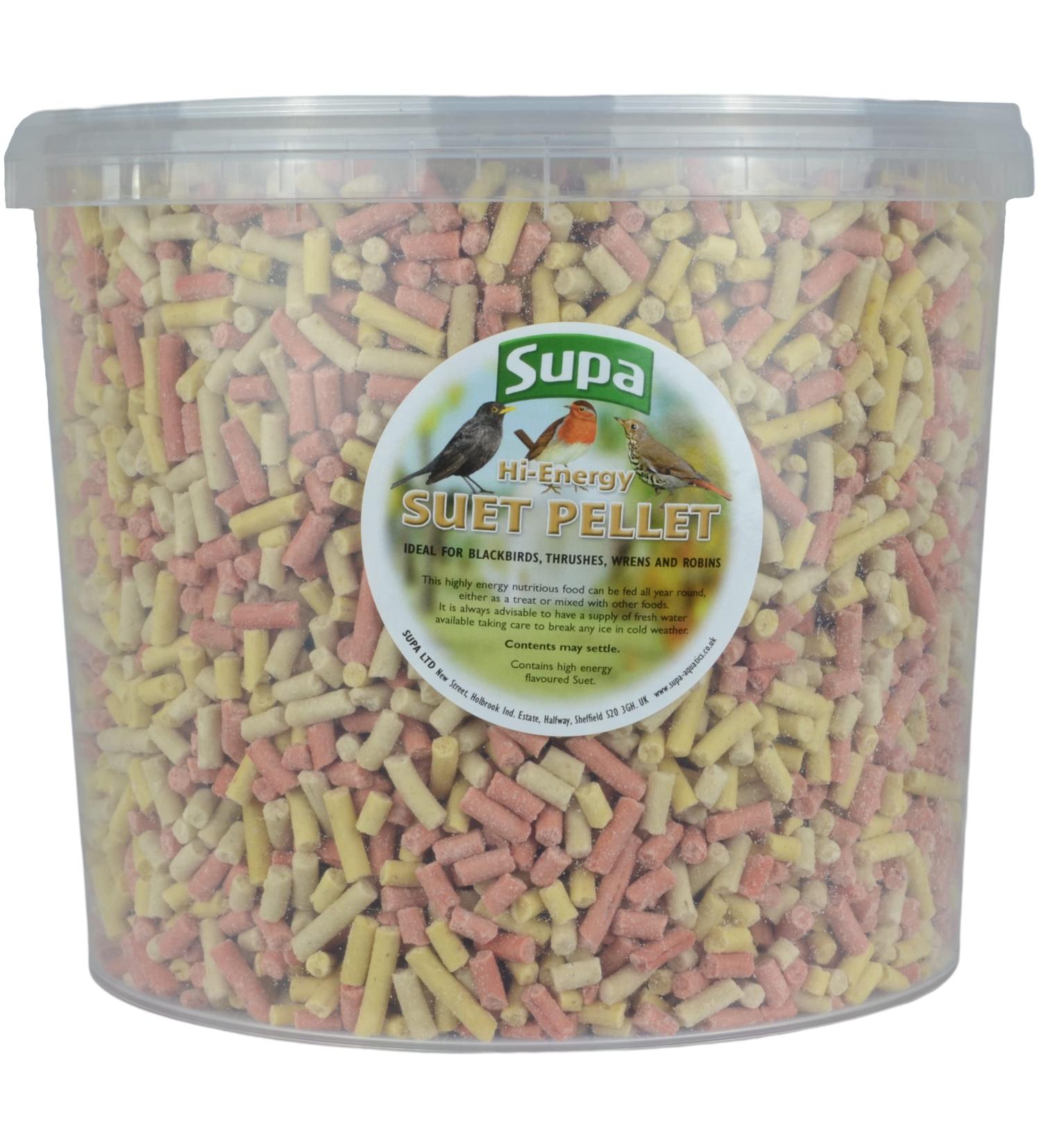 Supa Mixed Suet Pellets 5L Bucket - High Energy Protein-Rich Bird Treat | Quality Wild Bird Food to Attract More Birds - Buy Online on GoSupps.com