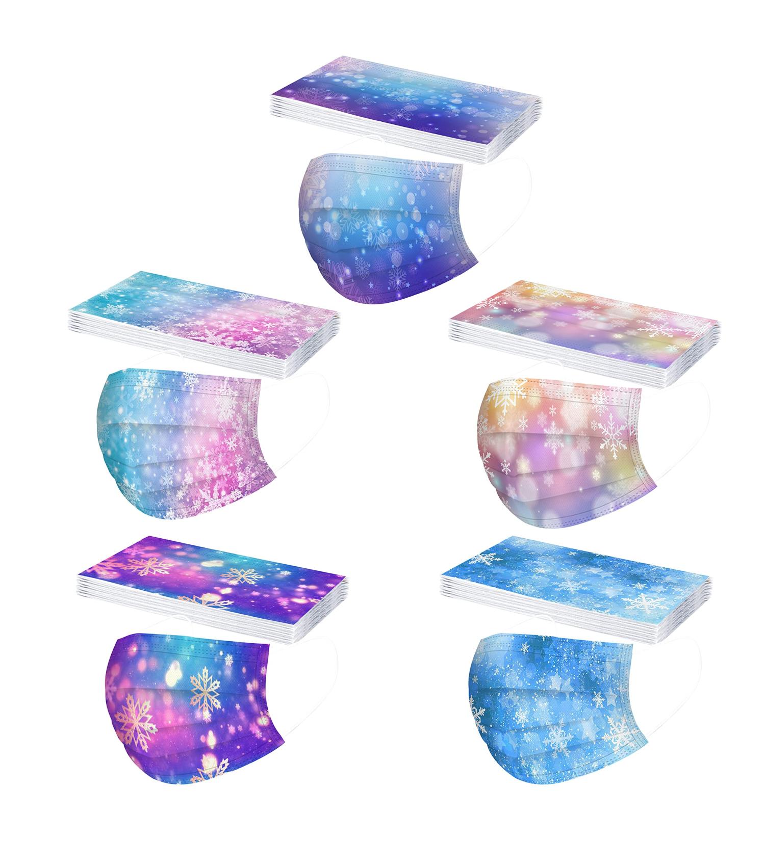 Honian 50PC Christmas Disposable Face_Mask for Adults with Holiday Winter Theme Cute Colored Design 3ply Breathable for Women Men (#25 Christmas Disposable Face_mask) - Buy Online on GoSupps.com