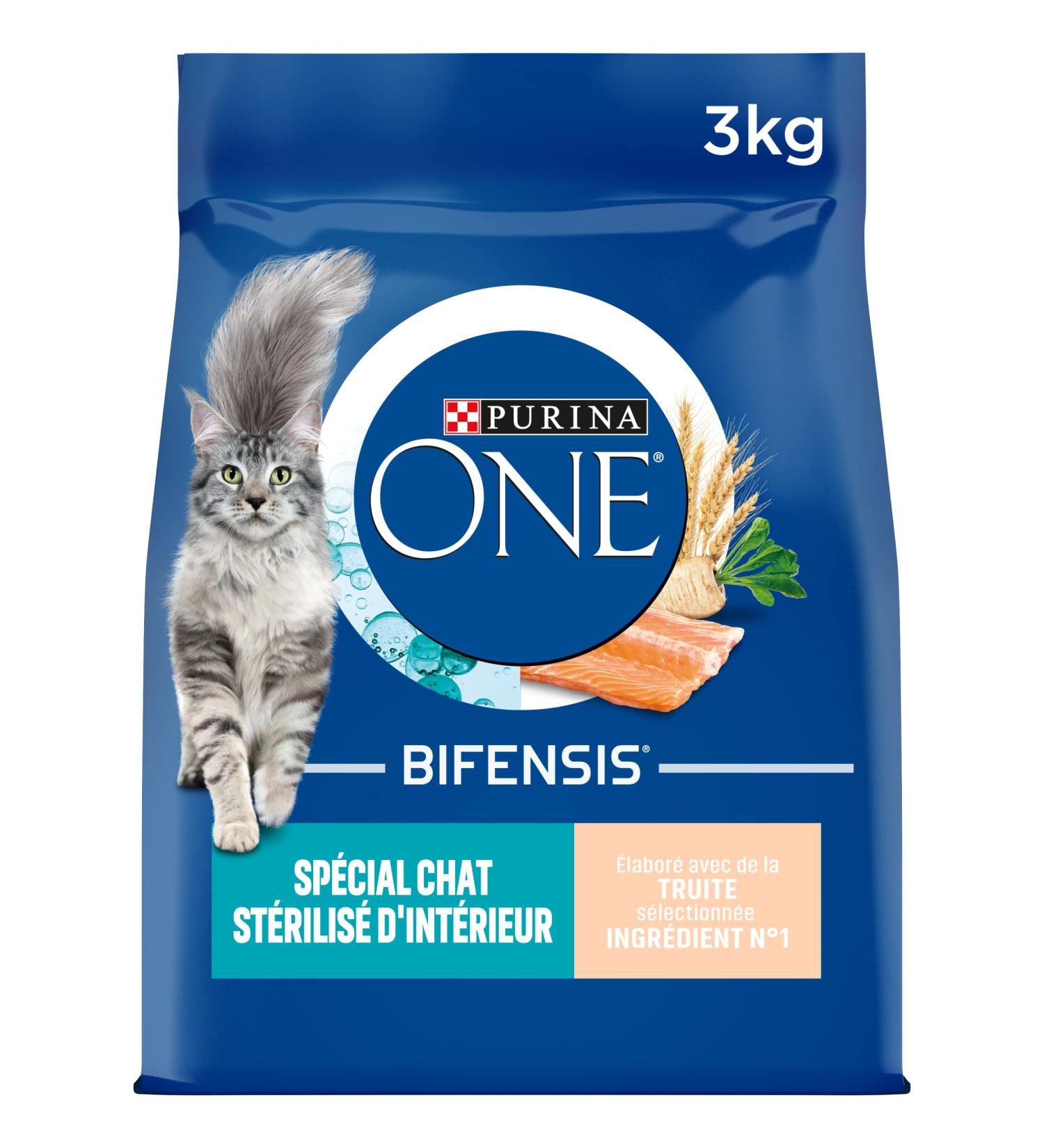 PURINA ONE Bifensis Special Indoor Sterilized Cat | Trout and Whole Grain Dry Food for Adult Cats | 3kg Bag - Buy Online on GoSupps.com