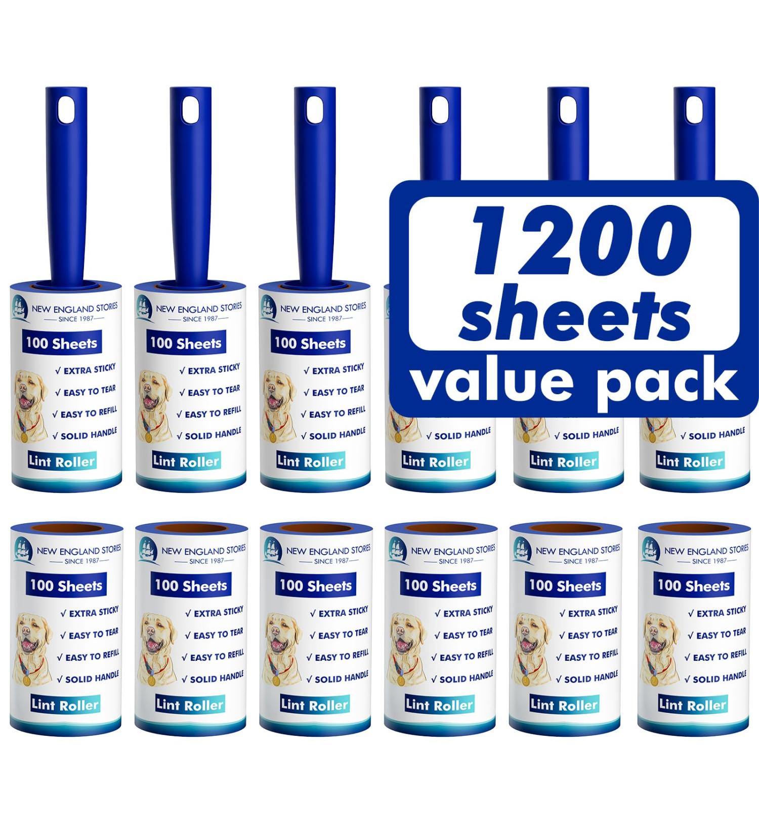1200 Sheets Lint Roller Set - 6 Upgraded Handles & 6 Refills | Best Pet Hair Remover for Clothes Furniture & Carpets - Portable & Effective - Buy Online on GoSupps.com
