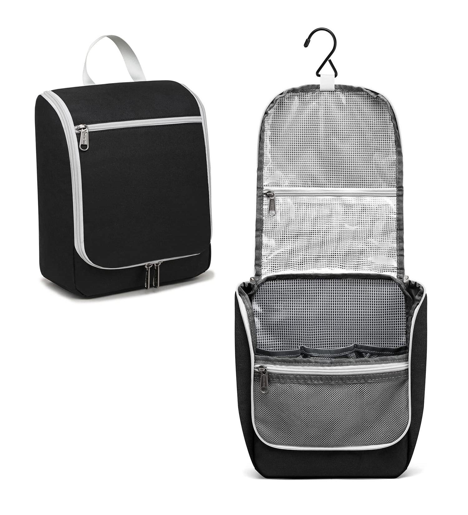 Della Gao Travel Toiletry Bag for Women Men - Water-Resistant Organizer for Makeup, Shampoo, Toiletries - Hanging Hook, Black - Buy Online on GoSupps.com