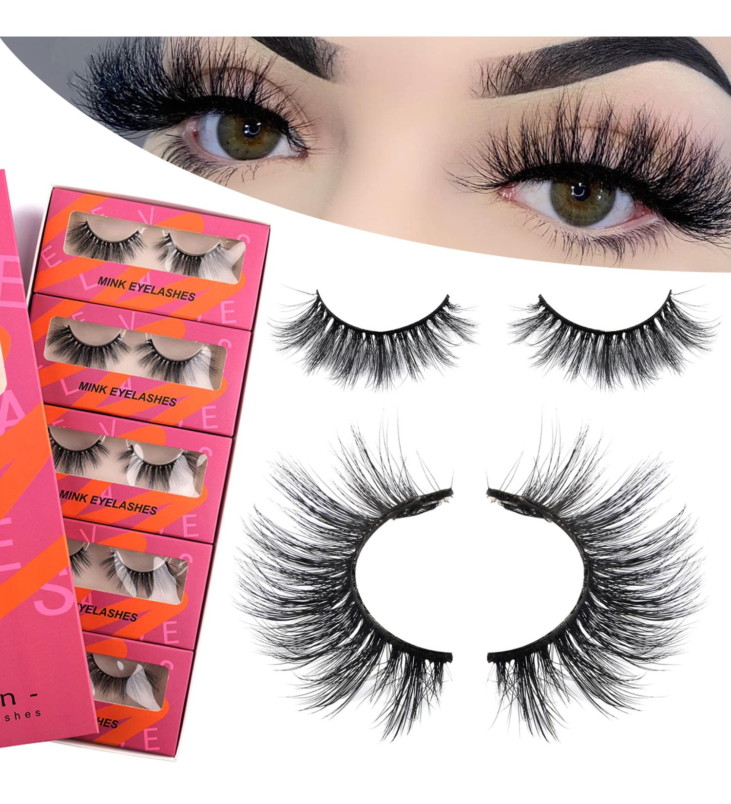 Derun 18MM 3D Mink Lashes Packs - Criss-cross Fluffy & Natural Look - Thick Volume & Reusable - 5 Pairs D66 - Buy Online on GoSupps.com
