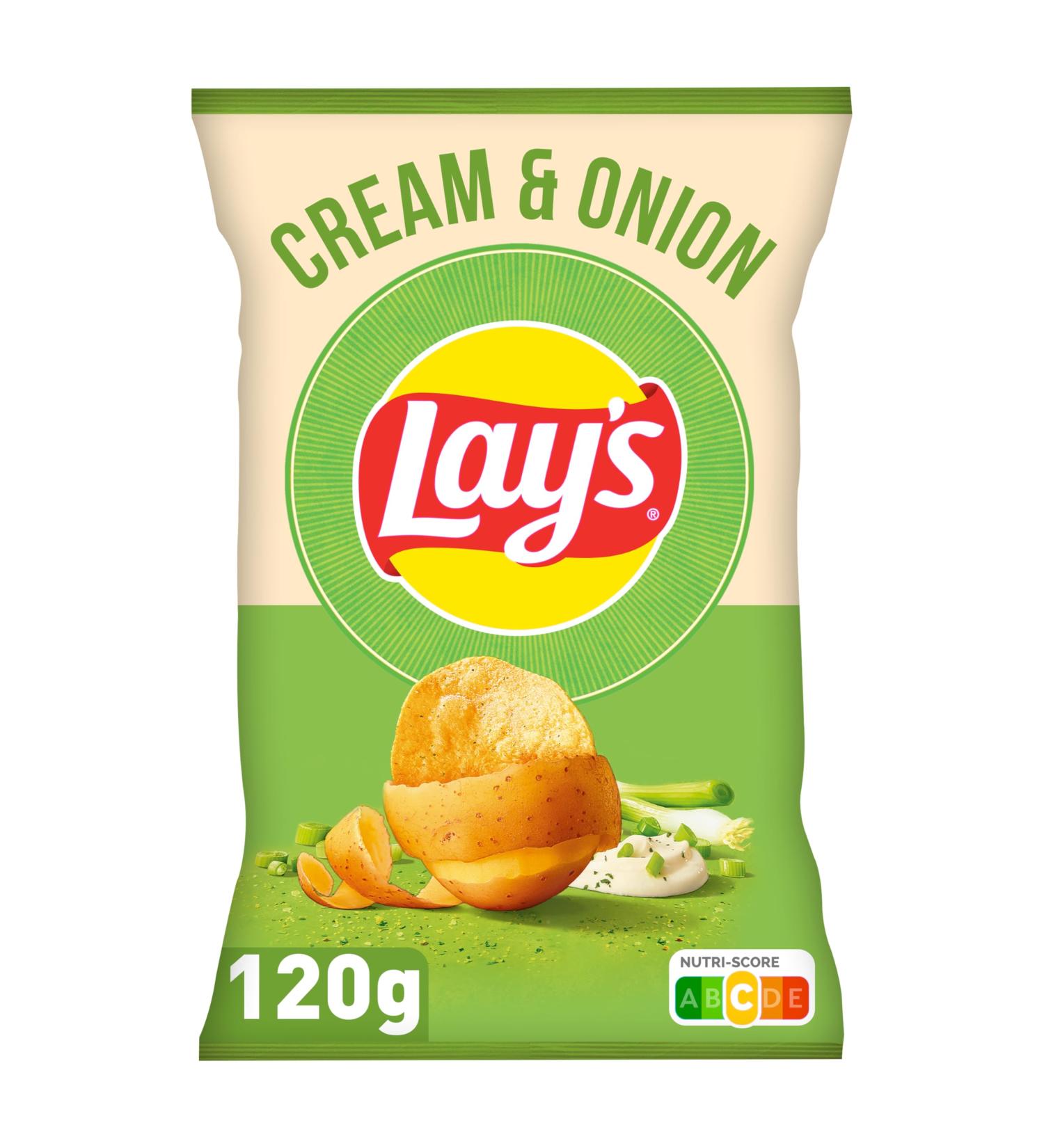 LAY'S Chips Saveur Cream and Onion 120g Cream & Onion 120 g (Lot de 1) - Buy Online on GoSupps.com