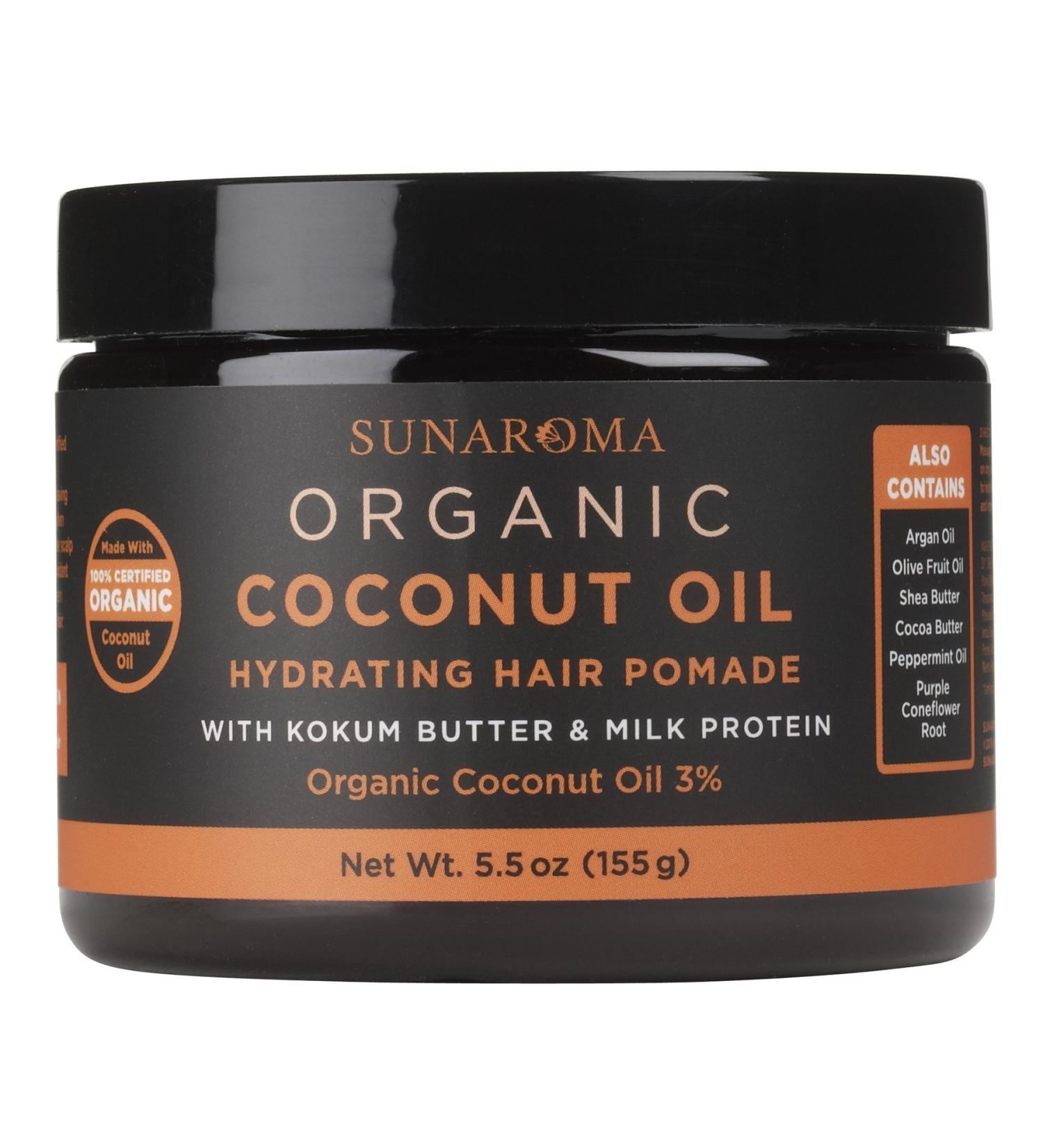SUNAROMA Organic Coconut Oil Hair Pomade 5.5 oz - Natural Hair Styling Solution - Buy Online on GoSupps.com