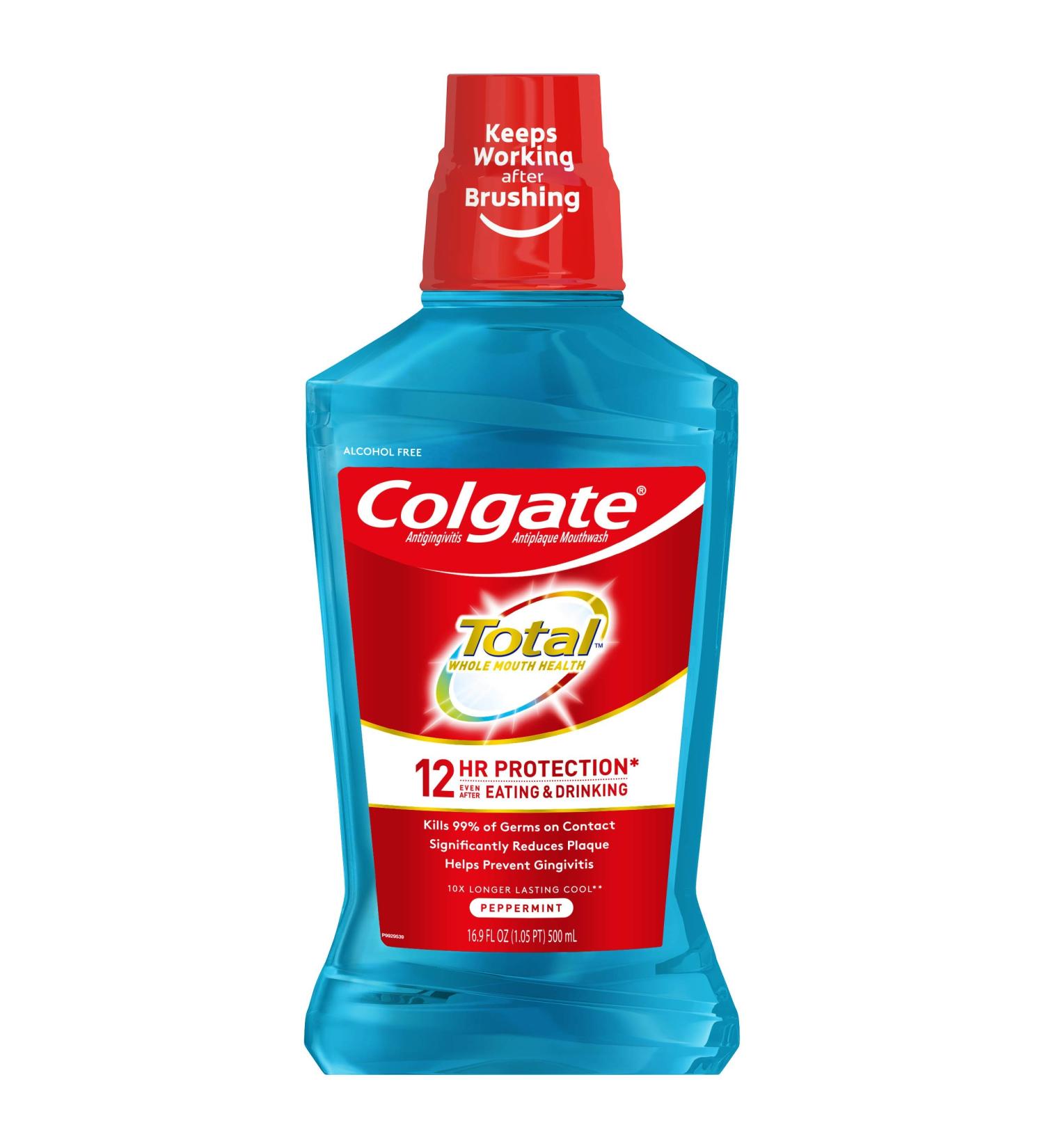 Colgate Total Pro-Shield Alcohol Free Mouthwash Peppermint 500mL - 16.9 fl oz (Pack of 1) - Buy Online on GoSupps.com