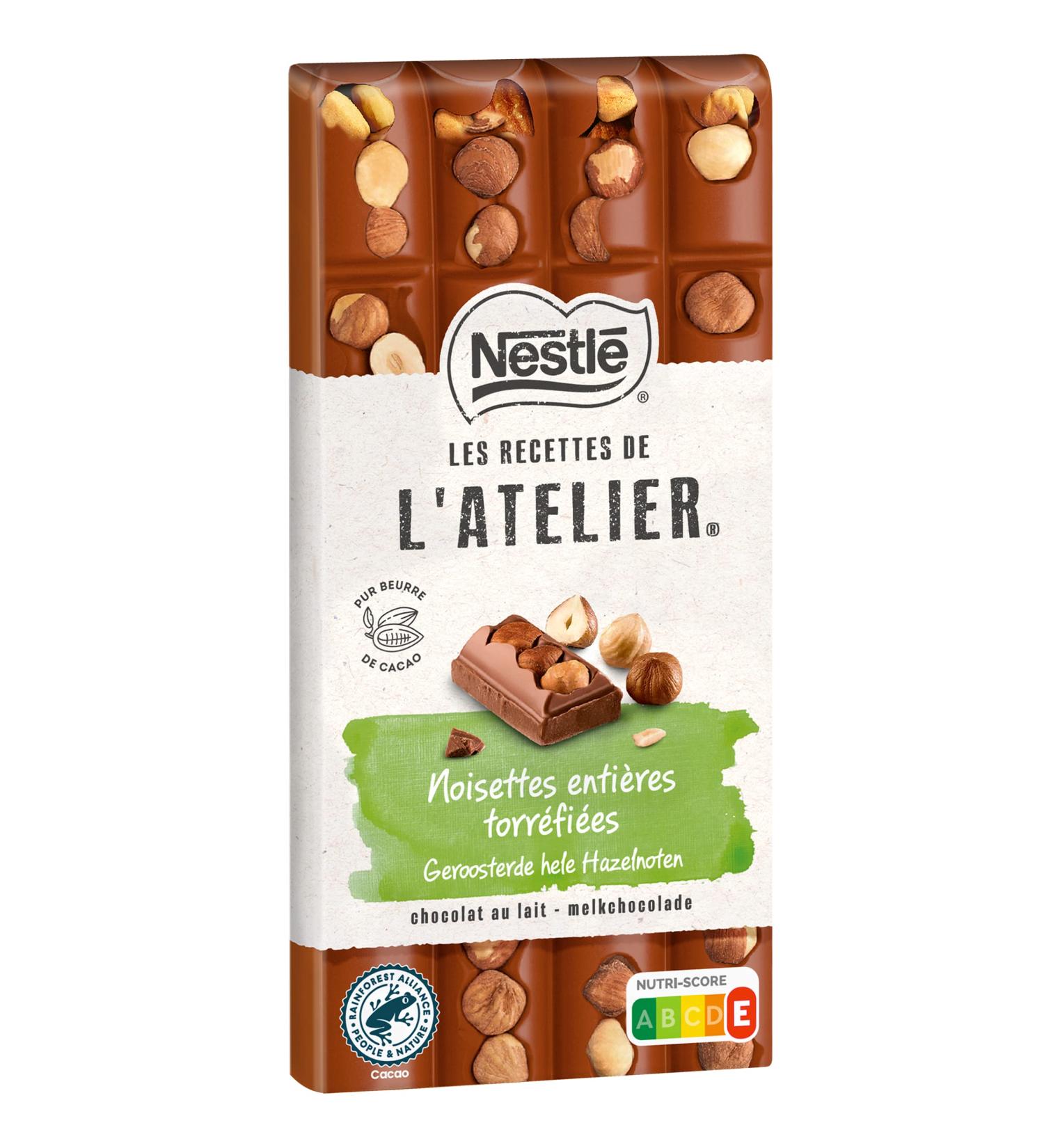 LES RECETTES DE L ATELIER Nestl Chocolate Les Recettes de L'Atelier - Milk Chocolate Hazelnuts - 170g bar