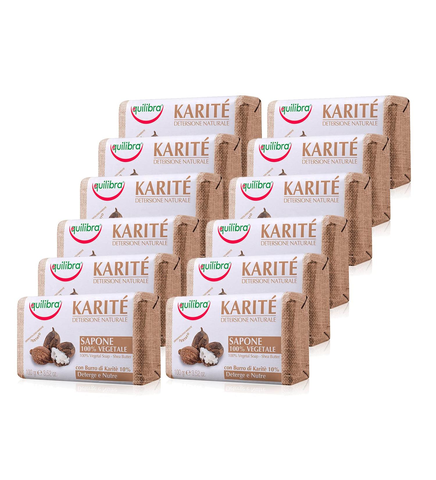  Equilibra Equilibra Shea Butter Soap 100% Vegetable 100g Pack of 12 - Buy Online on GoSupps.com