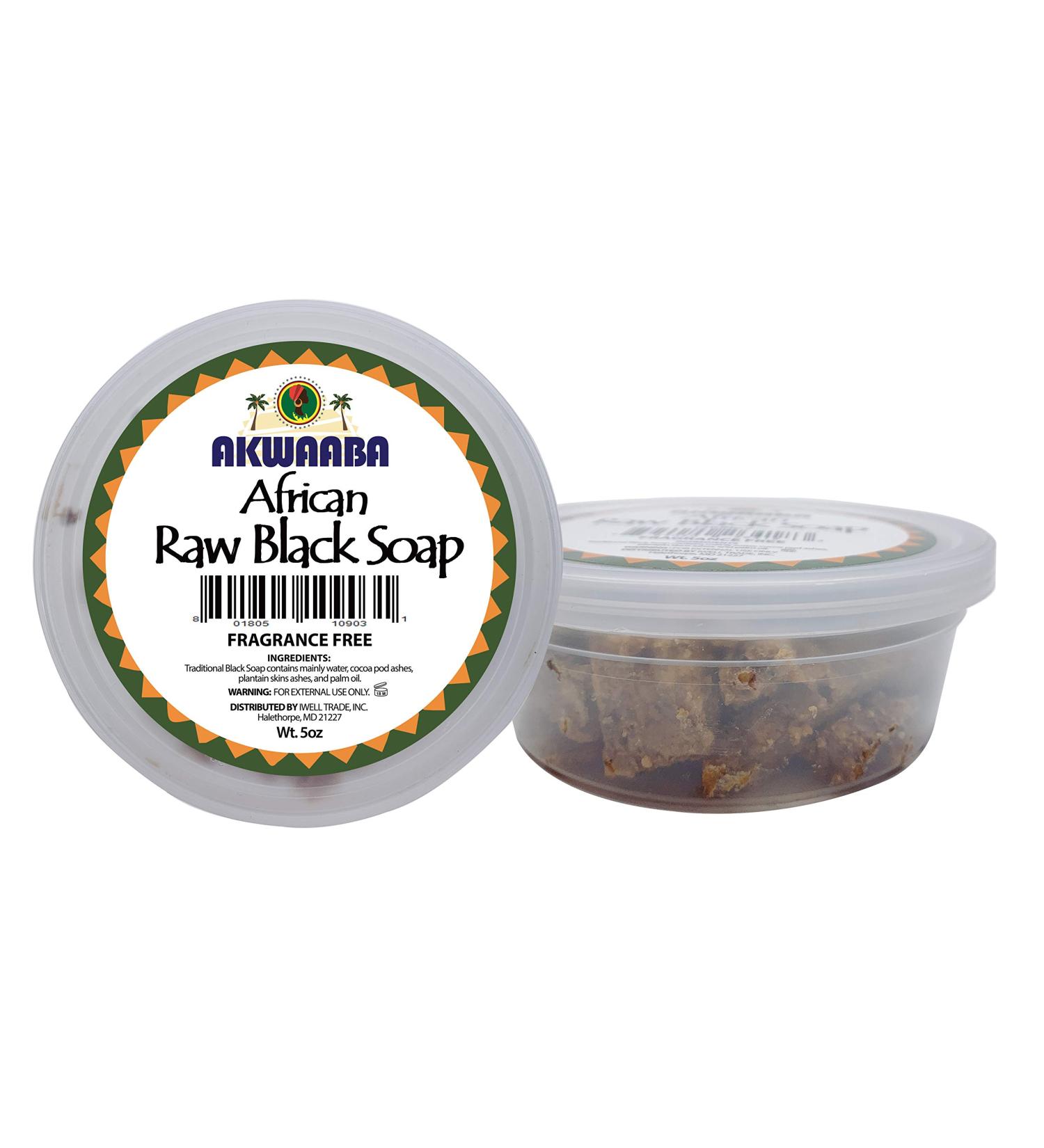 AKWAABA African Raw Black Soap Chunk - 5oz