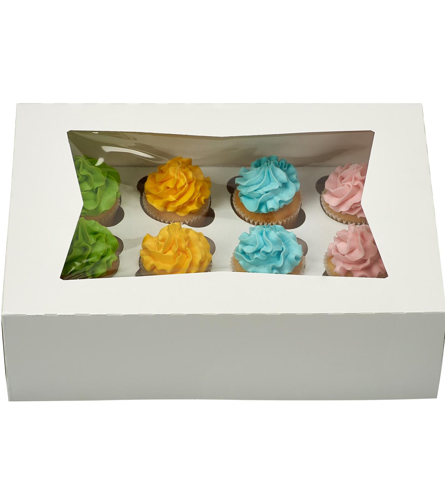 Window Bakery Cupcake Box 14x10x4 - Fits 12 Standard Cupcakes - 12 Sets - Buy Online on GoSupps.com
