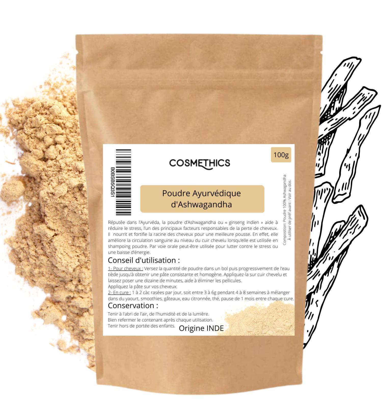 Cosm'Ethics CosmEthics Ayurvedic Ashwagandha powder 100 g strengthens the scalp and improves blood circulation for better growth - Buy Online on GoSupps.com