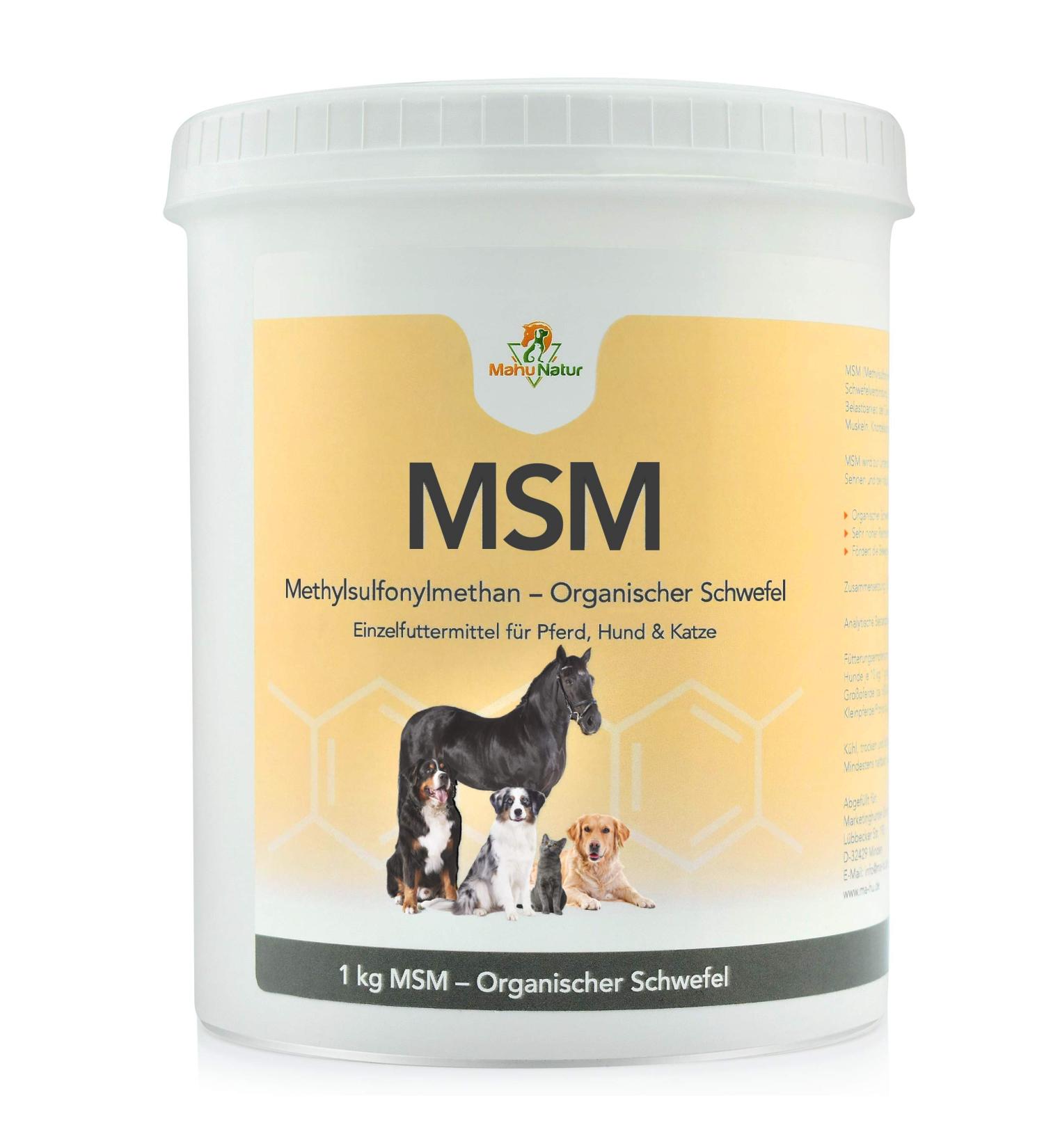 Buy Mahu Nature MSM Powder 1kg - High Purity Methylsulfonylmethane for Horses & Dogs - Organic Sulfur High-Dose 1000g - Buy Online on GoSupps.com