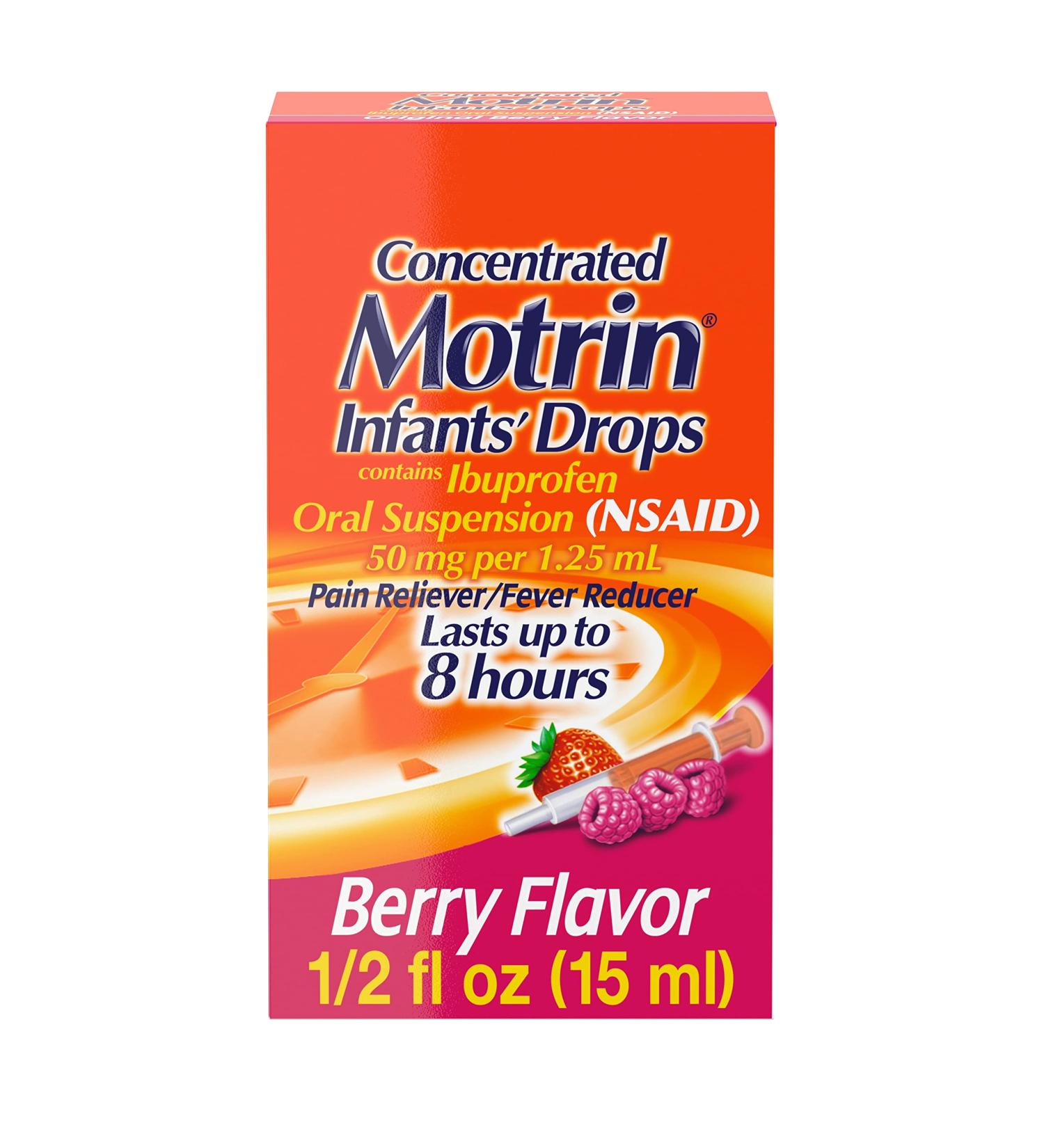 Infants' Motrin Concentrated Drops 0.5 oz, Berry Flavored | Fever Reducer with Ibuprofen - Pack of 1 - Buy Online on GoSupps.com