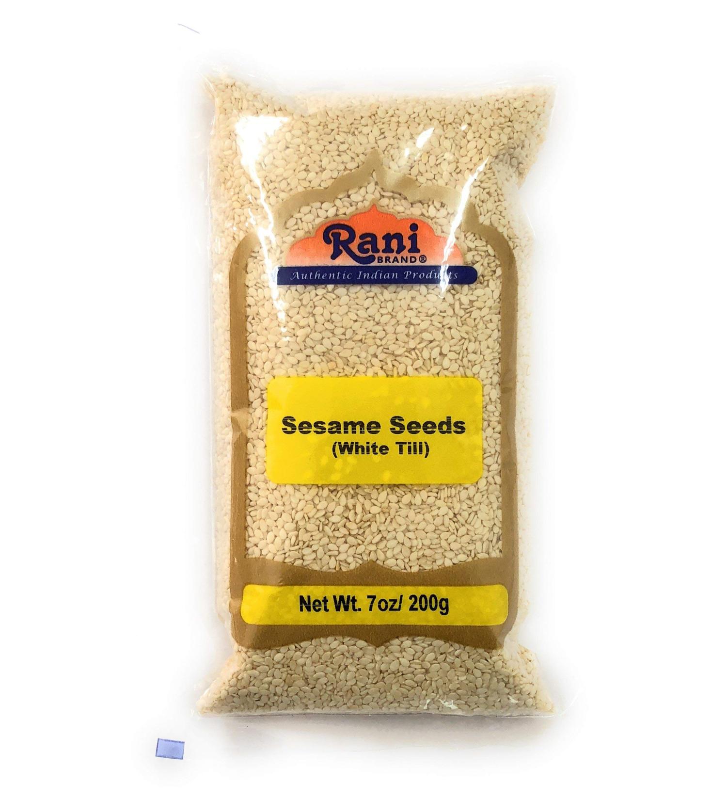 Rani Sesame Seeds Whole White, Hulled (Till) 7oz (200gm)  All Natural | Gluten Friendly | NON-GMO | Vegan | Indian Origin