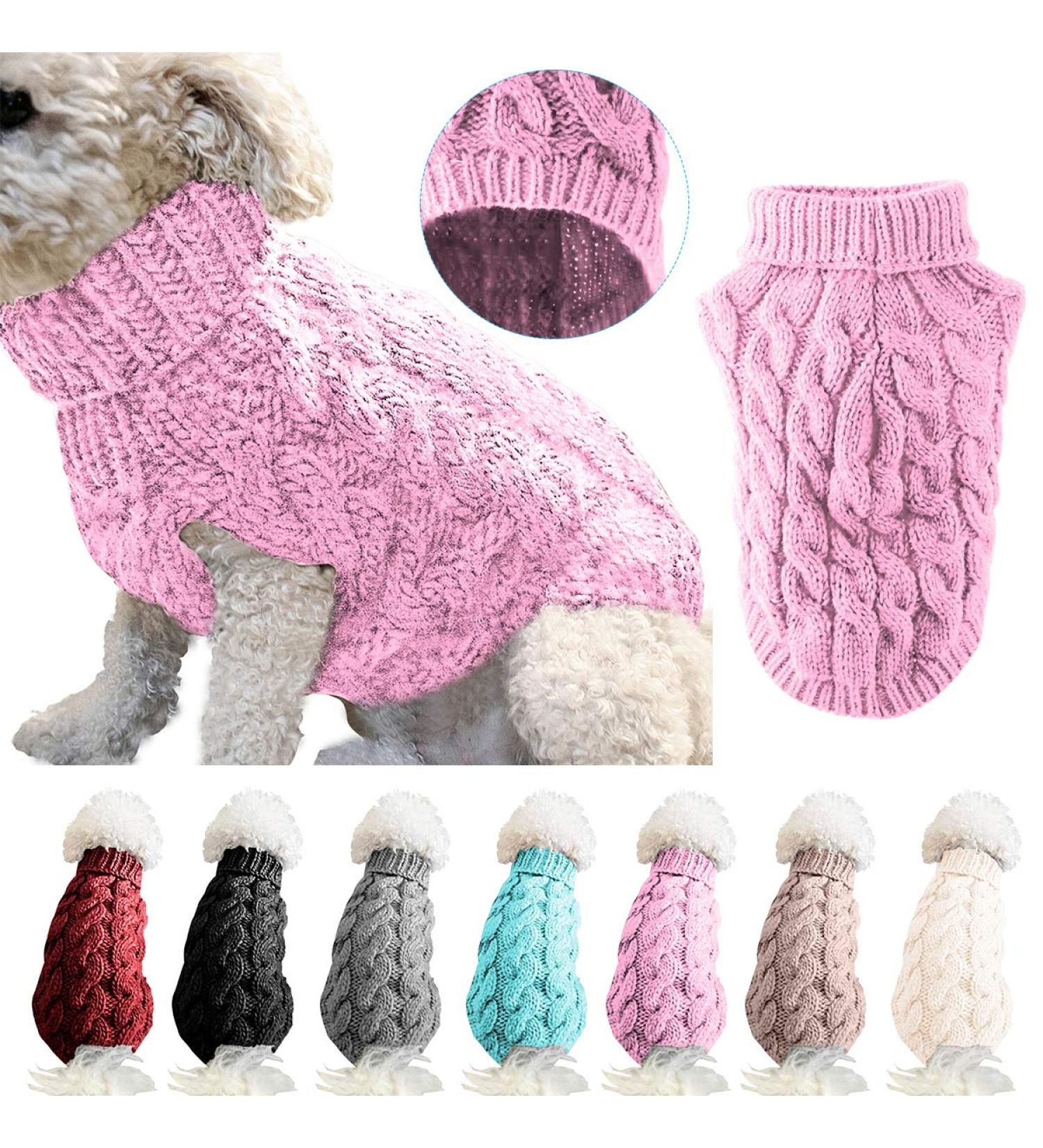 Buy PetyOung Dog Sweater Vest - Warm Knitted Wool Coat for Small & Medium Dogs - Cozy Winter Clothing in Pink (L) - Buy Online on GoSupps.com
