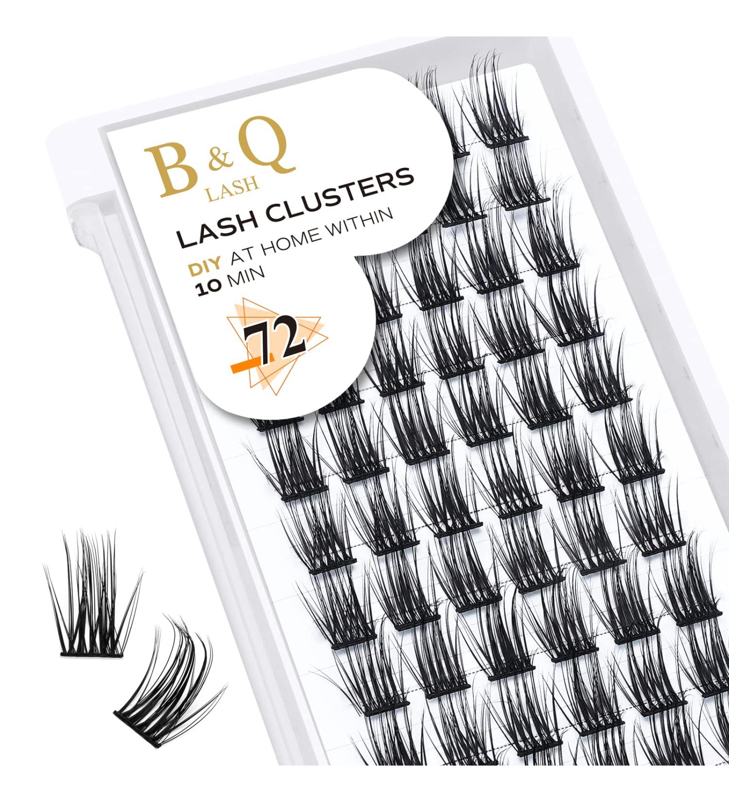 72 Count D Curl Individual Cluster Lashes | Natural Soft Fluffy DIY Lash Extensions - B&Q Lash Clusters | D-10mm B 36 - Buy Online on GoSupps.com