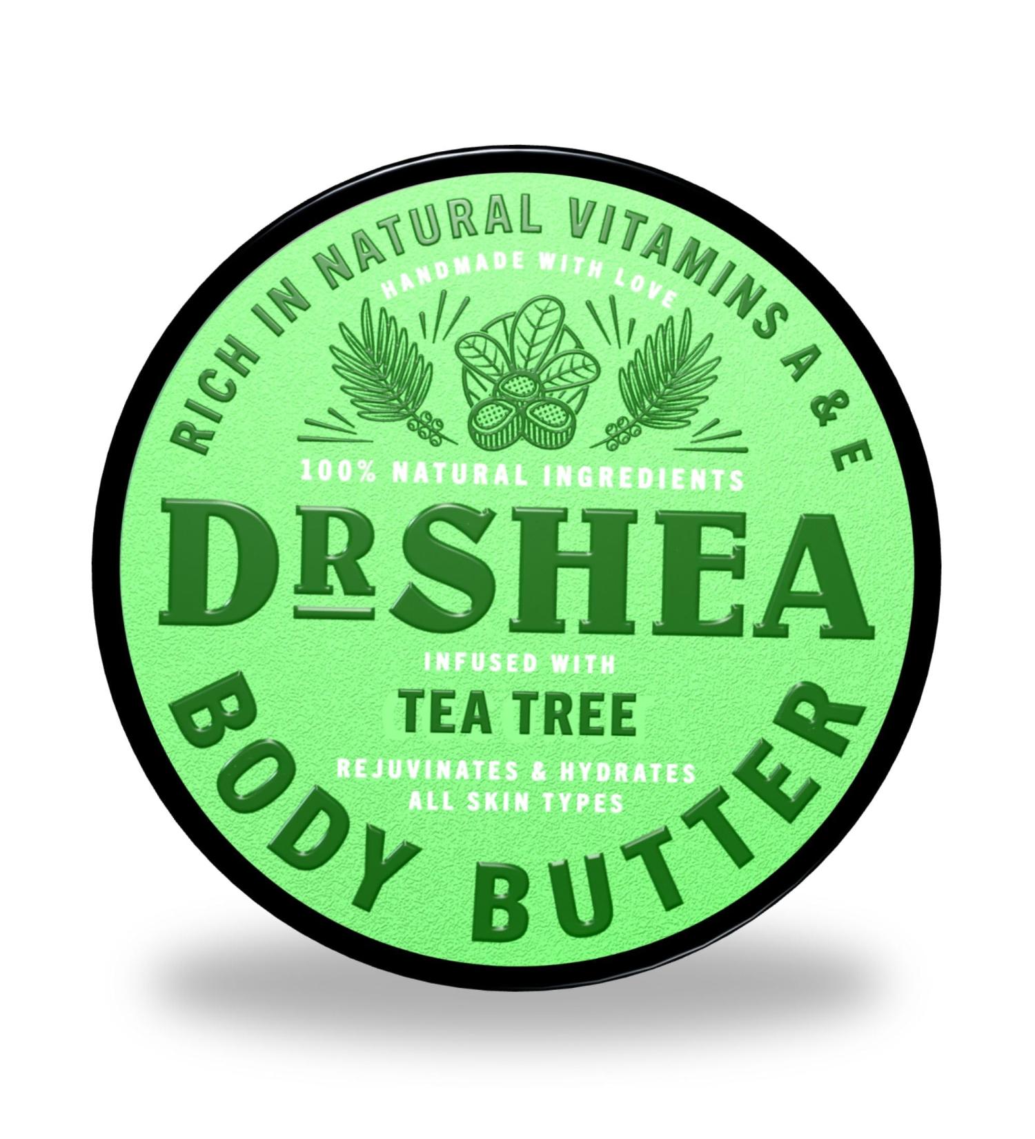 Tea Tree Body Butter Dr Shea Triple Moisturizer 100% Vegan Tattoo Healing Dry Skin Organic Women Men Baby Safe Hair Lotion Face Cream - Buy Online on GoSupps.com