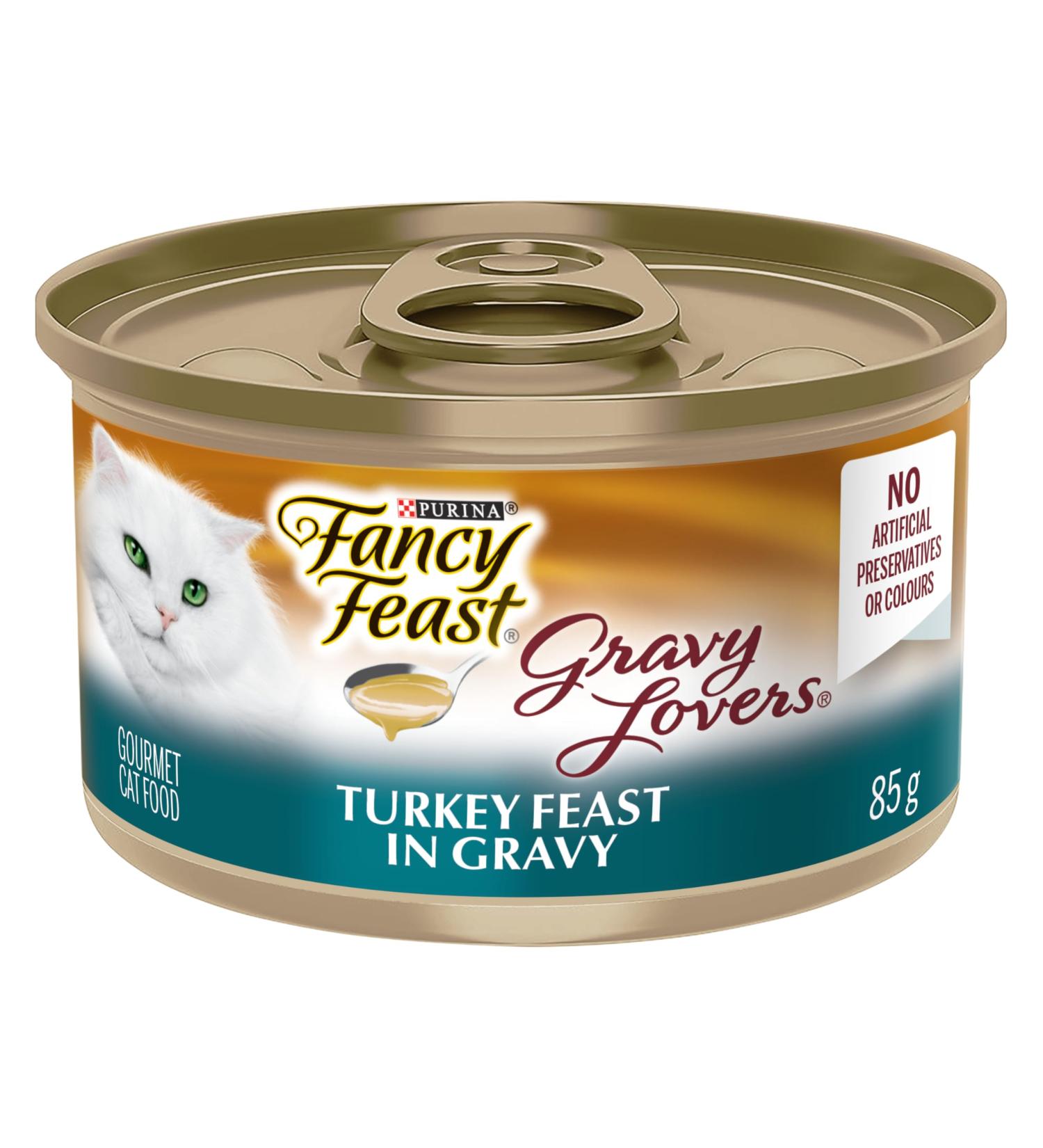 Fancy Feast Gravy Lovers Wet Cat Food Turkey Feast in Gravy - 85 g Can (24 Pack) - Buy Online on GoSupps.com
