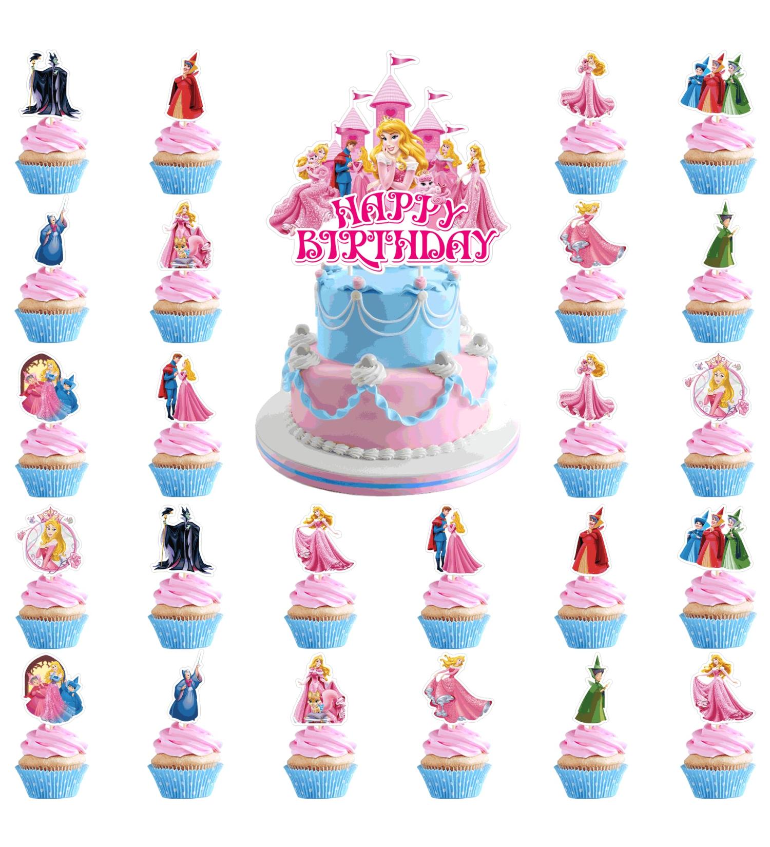 Party Supplies 25Pcs Party Decorations Happy Birthday Party Cake Topper Cupcake Decorations for Kids - Buy Online on GoSupps.com