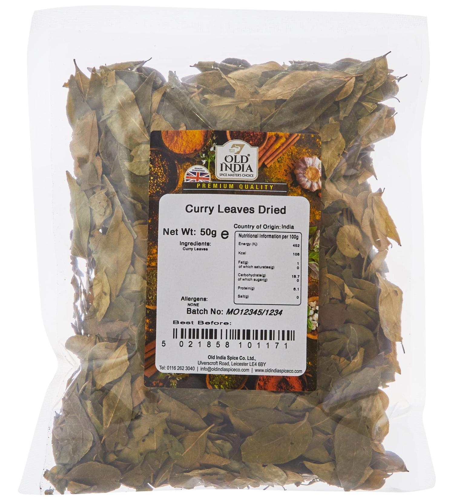 Old India Dried Curry Leaves - 50g (Pack of 1) | Authentic Indian Spice - Buy Online on GoSupps.com