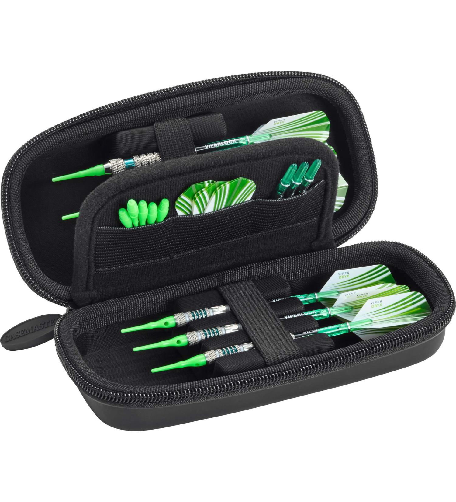 Casemaster Sentry Dart Case - Slim EVA Shell for Steel and Soft Tip Darts - Holds 6 Darts with Built-in Storage - Black - Buy Online on GoSupps.com