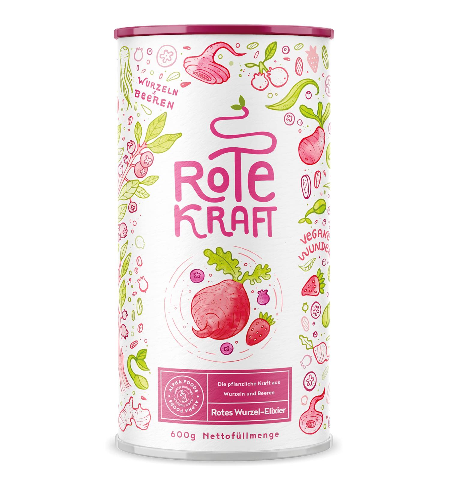 Red Power Powder 600g (20 Servings) - Rich in Vitamins Antioxidants Turmeric Maca Root Ginseng and Guarana Superfood Powder Red Berries Elixir with Roots Berries and A ai Alpha Foods - Buy Online on GoSupps.com