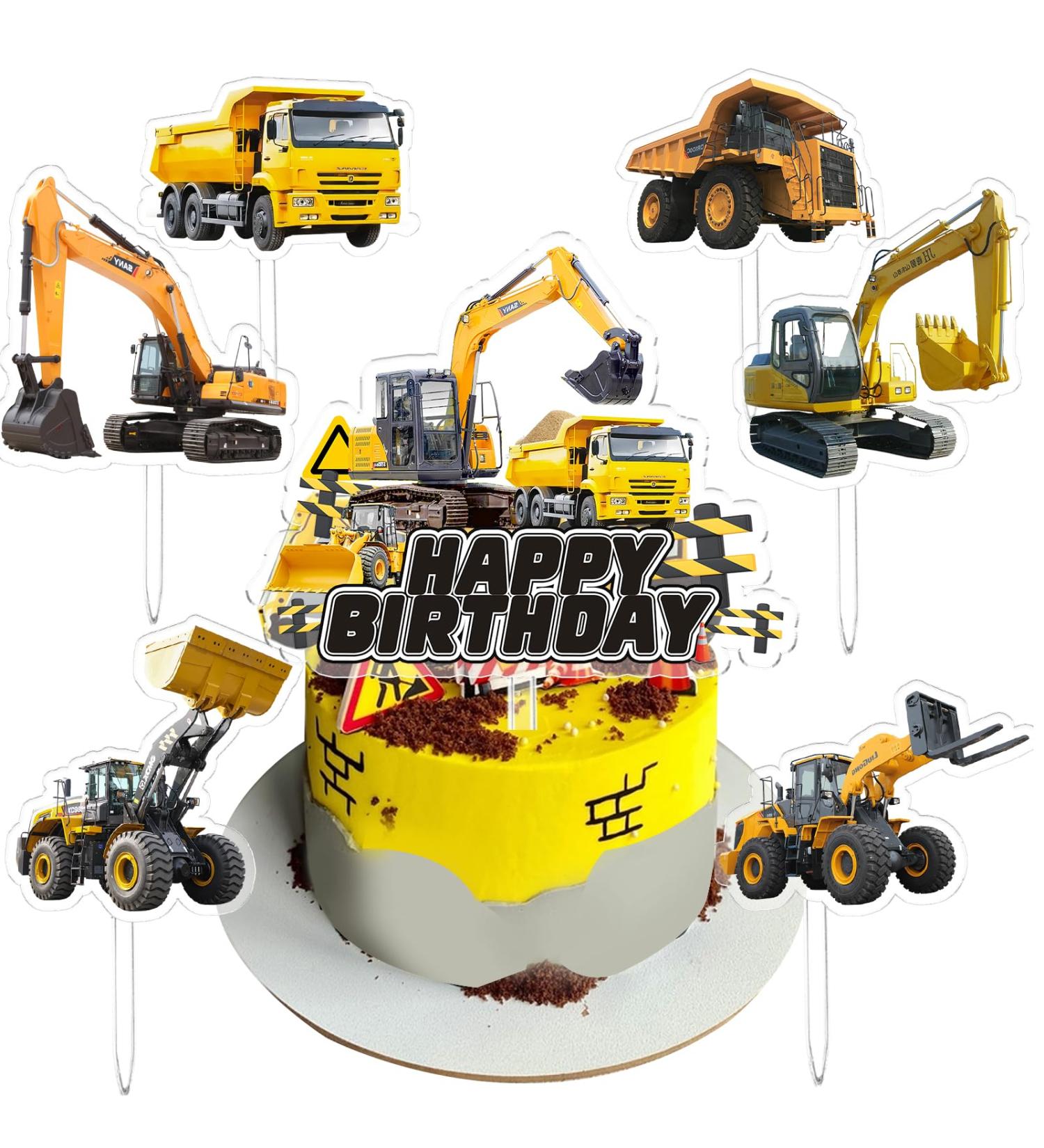 Building Vehicle Cupcake Topper - Excavator Cake Decoration for Kids' Birthdays - Buy Online on GoSupps.com