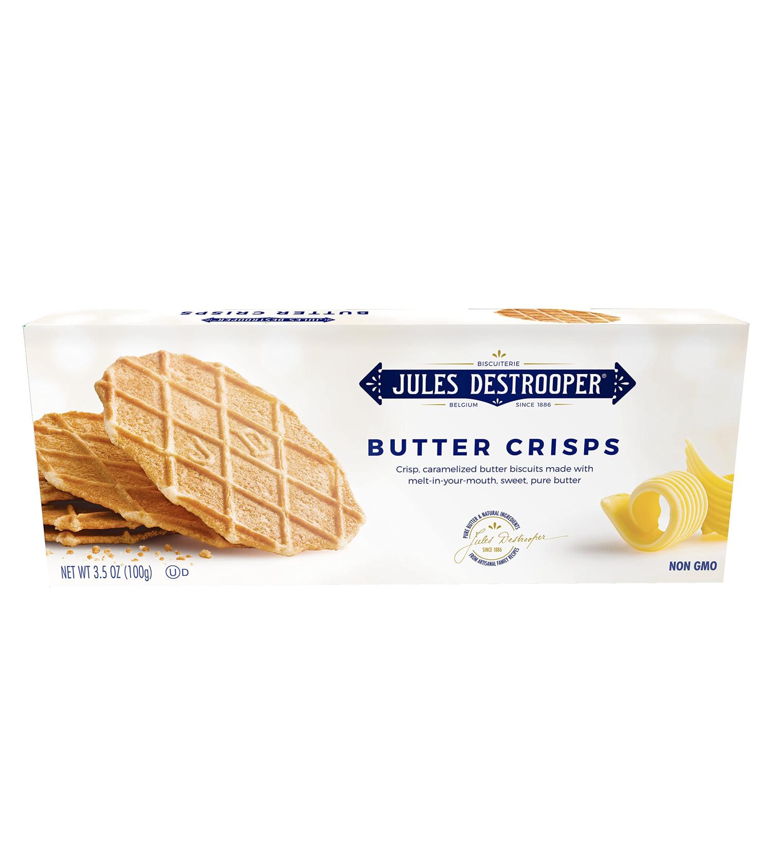 Jules Destrooper Butter Crisps - Caramelized Biscuits 3.5oz (Pack of 1) | Authentic Belgian Recipe - Buy Online on GoSupps.com