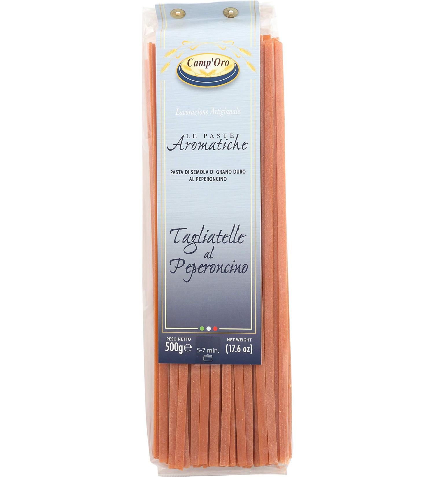 Camp'Oro Le Aromatiche Red Chili Pepper Tagliatelle Italian Pasta - 17.6 Ounce - Buy Online on GoSupps.com