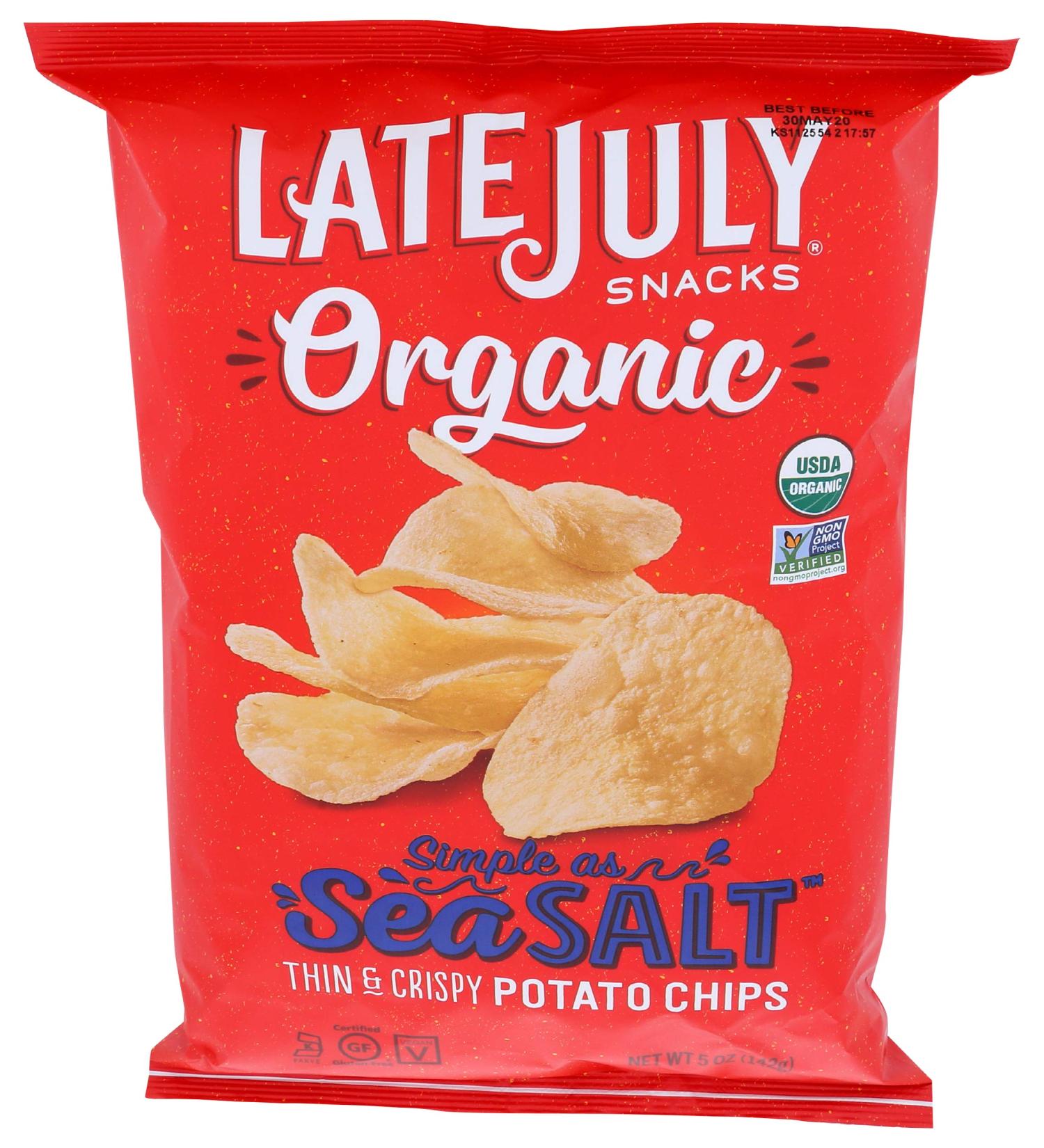 Late July Organic Sea Salt Potato Chips - 5 oz Bag | Healthy Snack Option - Buy Online on GoSupps.com