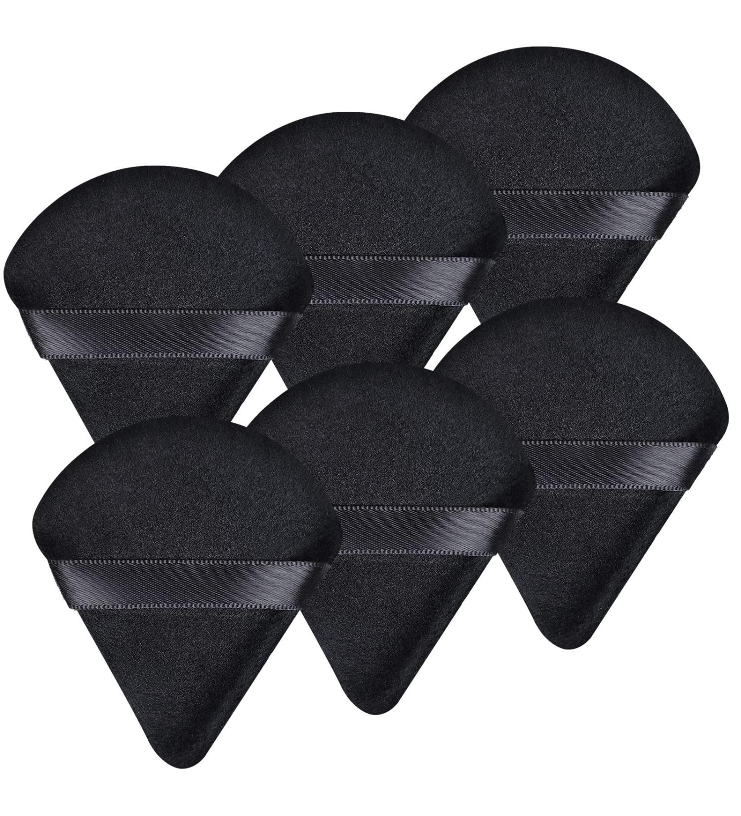 Triangle Makeup Powder Puff - Soft Reusable Velours Sponges (6 pcs | Black) for Flawless Application - Buy Online on GoSupps.com