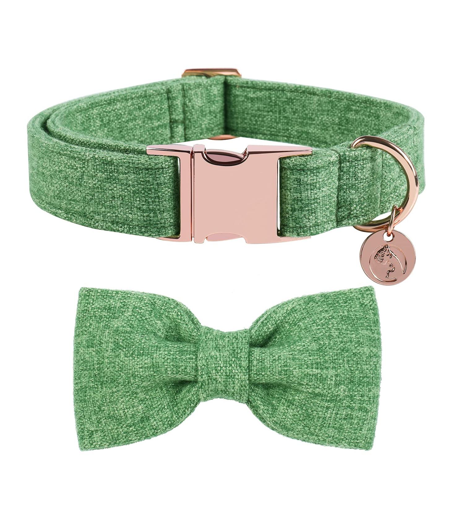 Dogwong Green Dog Collar with Removable Fly | Adjustable & Comfortable Pet Collar for Small & Medium Dogs | Perfect Gift for Girls | (Pack of 1) - Buy Online on GoSupps.com