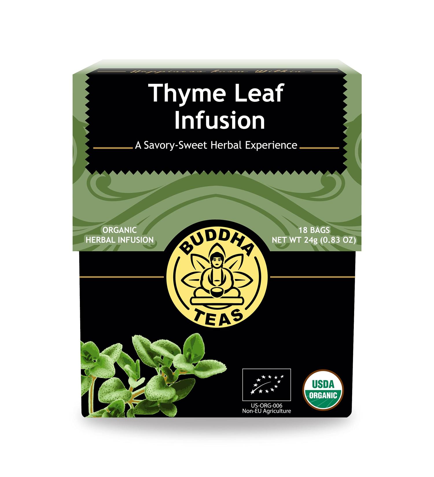 Buddha Teas Organic Thyme Leaf Tea - USDA Organic, OU Kosher - 18 Bleach-Free Bags - Buy Online on GoSupps.com