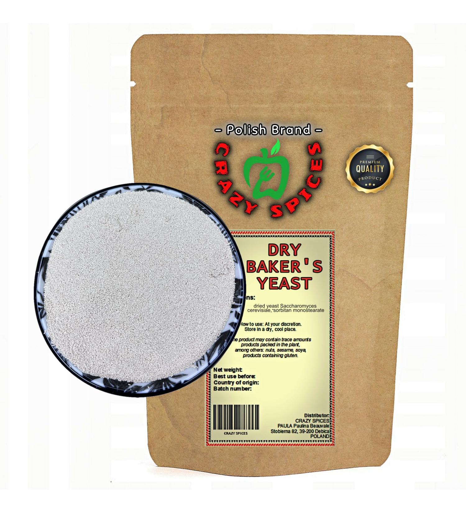 Crazy Spices yeast dry yeast |200g |Back yeast |PRECTIONS |Pizza dough |Dryback yeast |For pizza bread |Without emulgator 200 g (1 Pack)