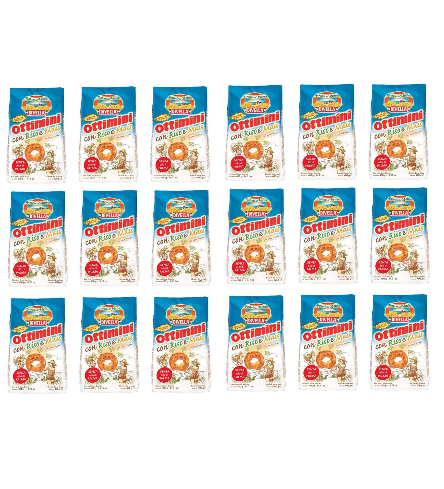 Divella Divella Ottimani with Rice and Corn 400g Biscuits with Rice and Corn (Pack of 18)
