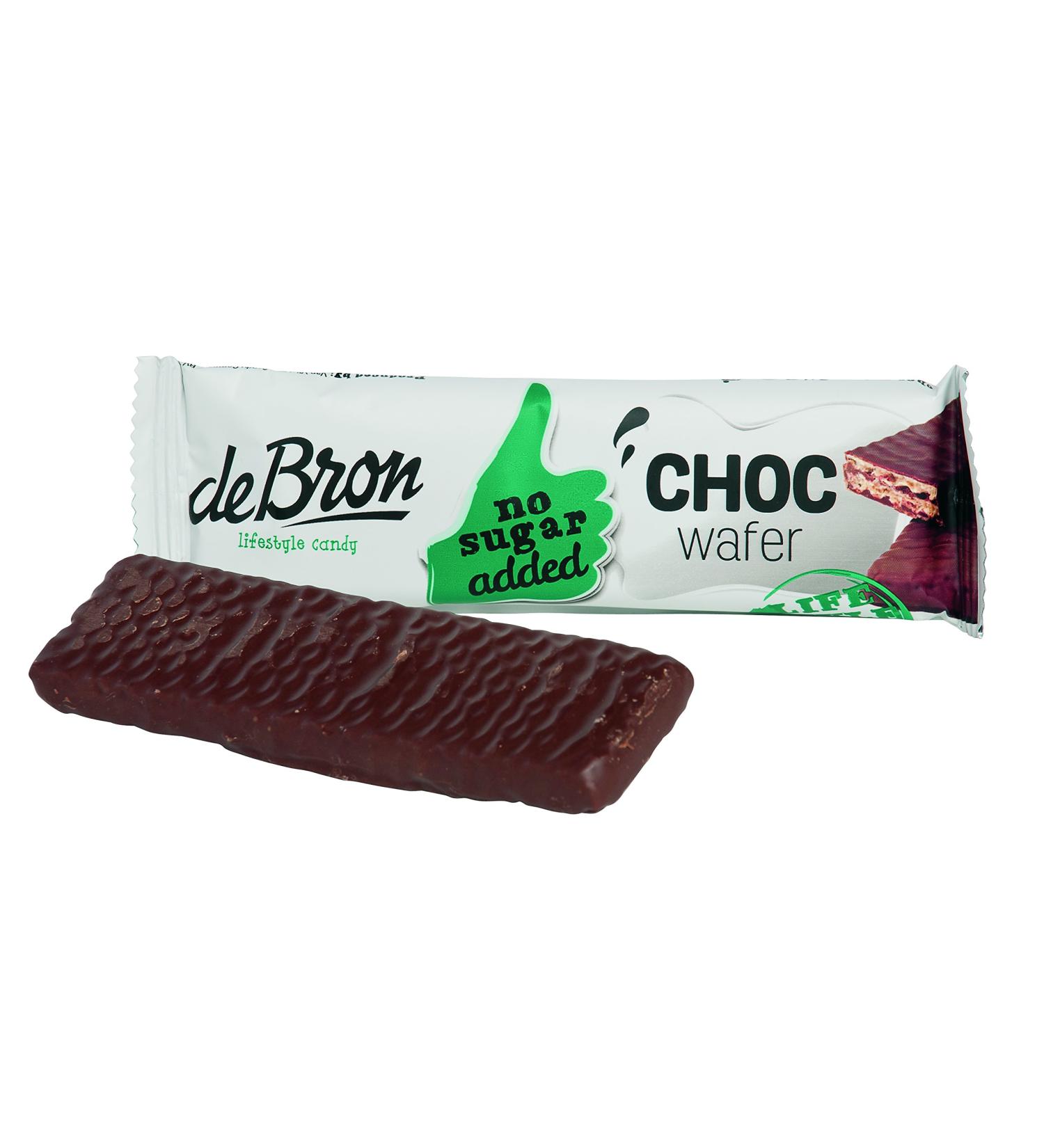 De Bron No Added Sugar Chocolate Wafer 34 g 1 - Buy Online on GoSupps.com
