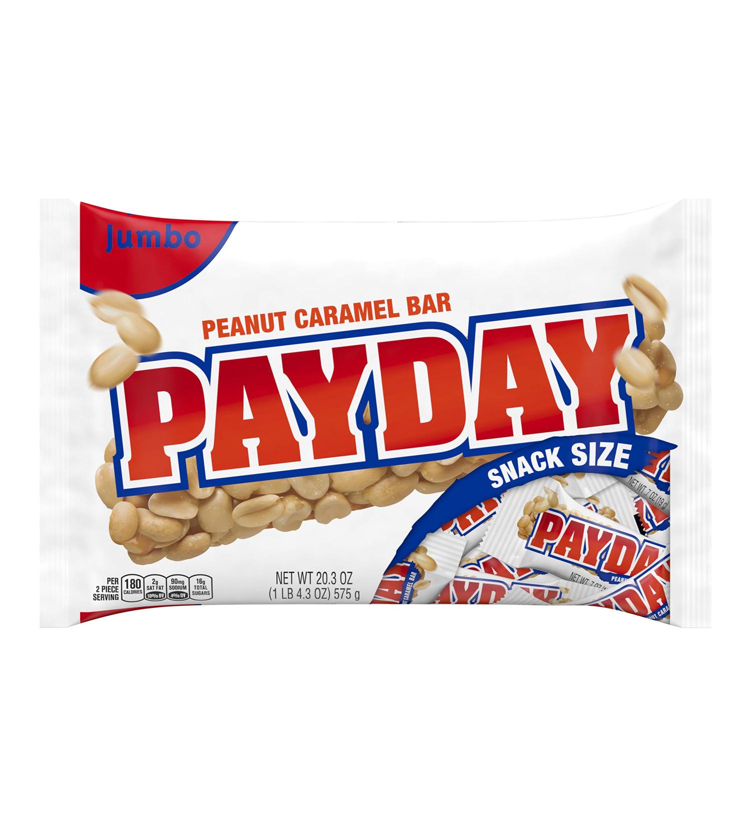 Hershey's Payday Peanut Caramel Snacksize Candy Bar Jumbo Bag  20.3 oz 1 Count (Pack of 1) - Buy Online on GoSupps.com