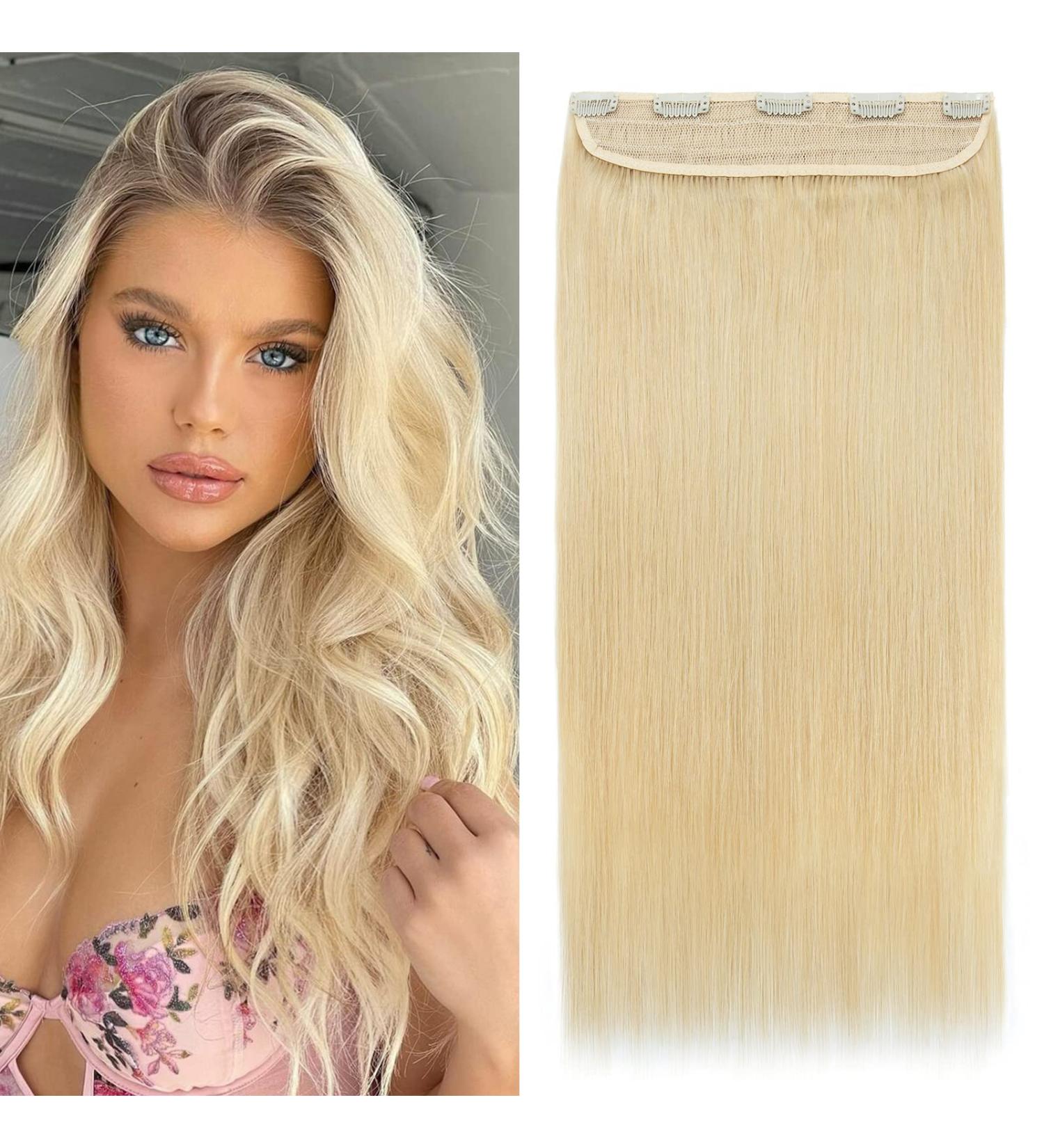 Shop Real Hair Clip-In Extensions | 7A Remy Hair | Thick 90g | 45cm Bleach Blonde - Fast International Shipping - Buy Online on GoSupps.com