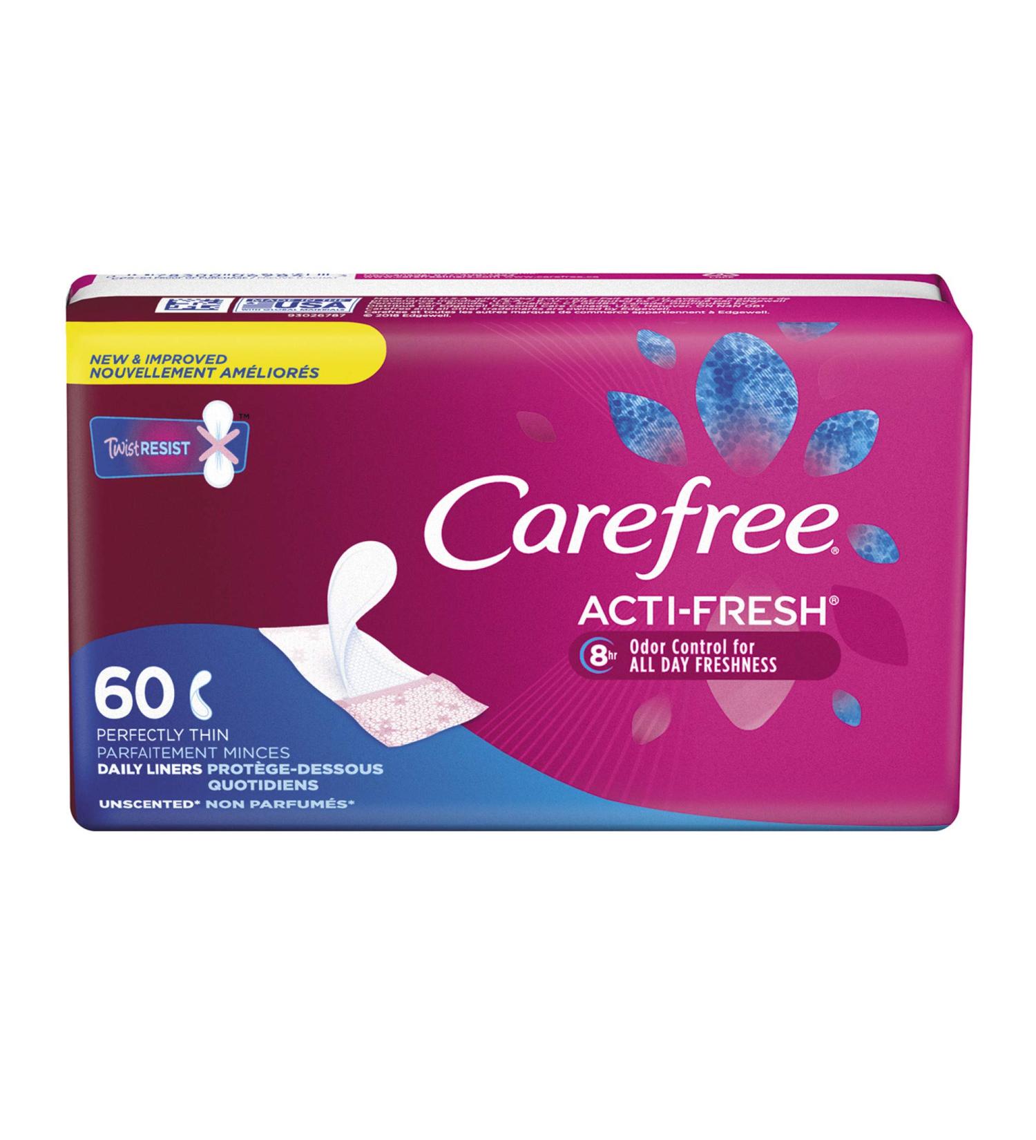 Carefree Body Shape Thin to-Go Pantiliners - Unscented - 60 ct - Buy Online on GoSupps.com