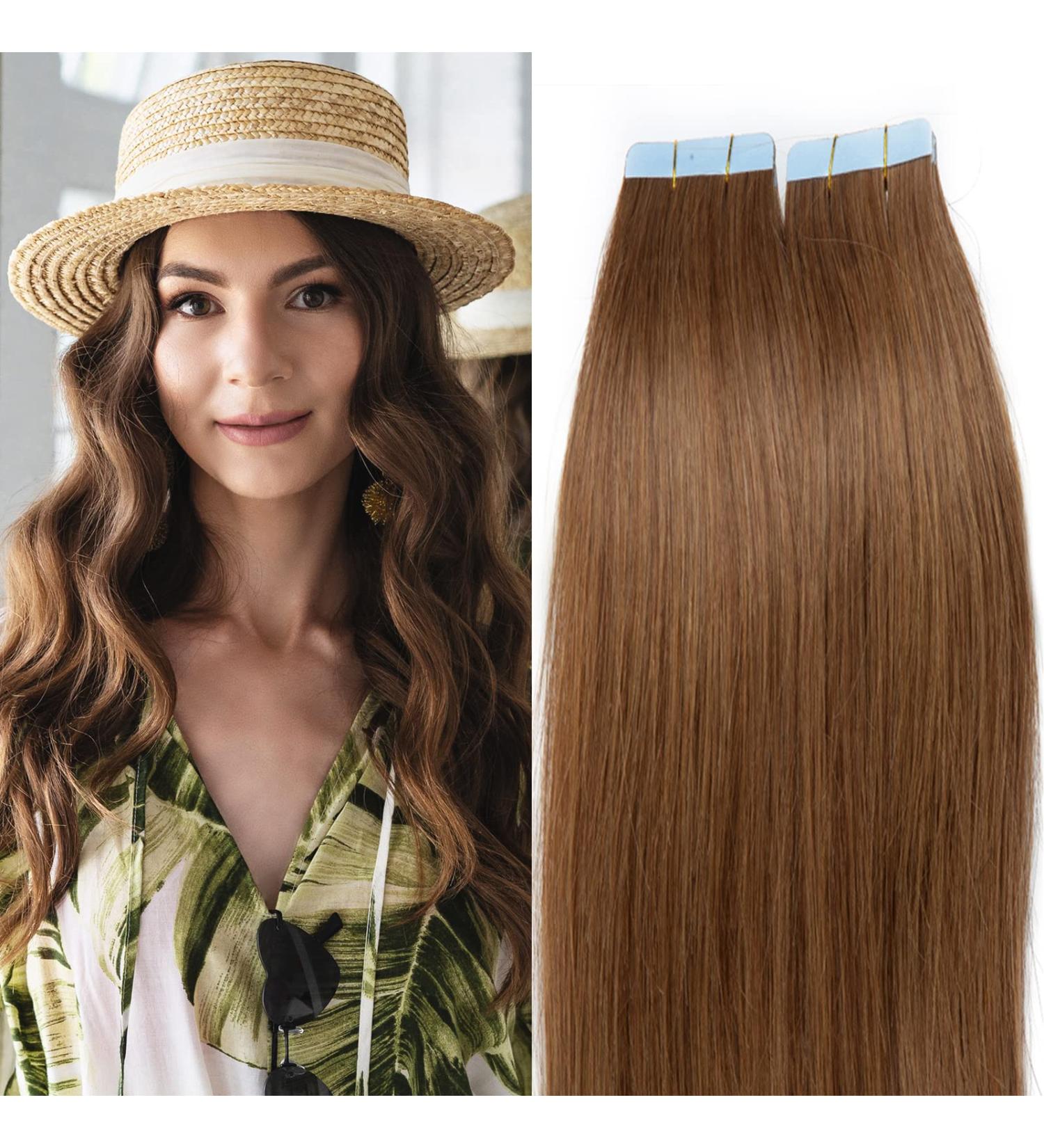 Buy SEGO Tape Extensions Real Hair - 20 Wefts/30g Light Brown #6-2 (18 /45cm) - Premium Adhesive Hair Extension Glue - Buy Online on GoSupps.com