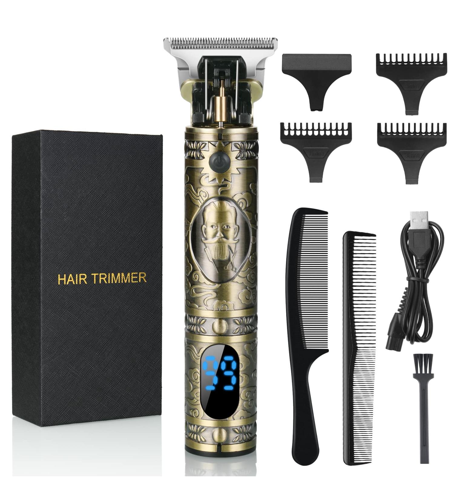 Uraqt Haircutor: Professional Men's Hair Trimmer & Beard Trimmer with LED Display - Precision Cutting USB Charging Bronze Finish - Buy Online on GoSupps.com
