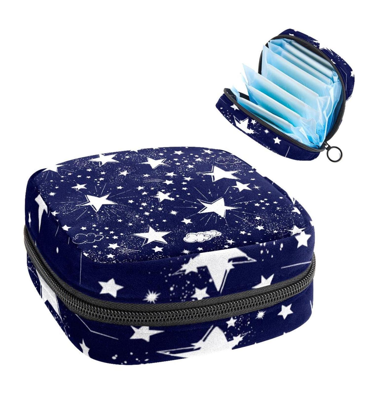 Women's Dark Blue Starry Sky Period Kit - Portable Storage Pockets for Feminine Products - Buy Online on GoSupps.com