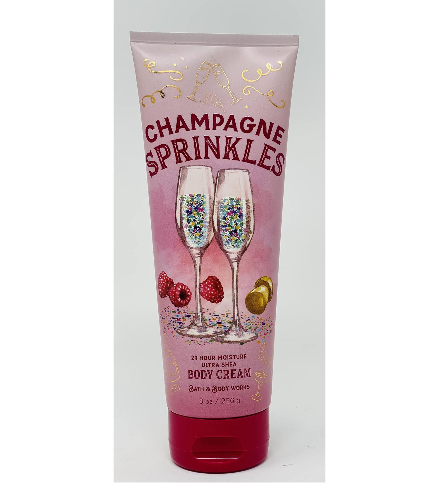 Bath & Body Works Champagne Sprinkles Signature Collection Ultra Shea Body Cream 8 Ounce (Champagne Sprinkles)