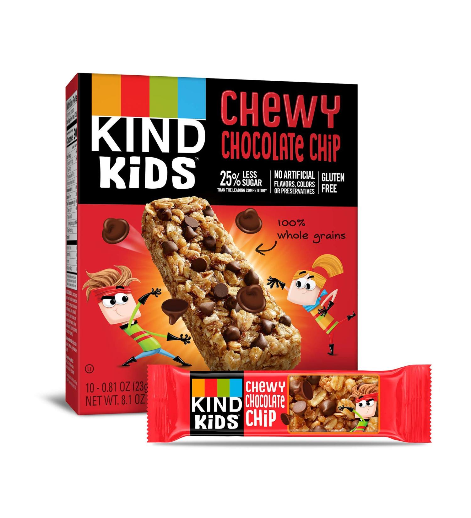 KIND Kids Granola Chewy Bar Chocolate Chip 10 Count - 6 Pack | Nutritious Snack for Children - Buy Online on GoSupps.com