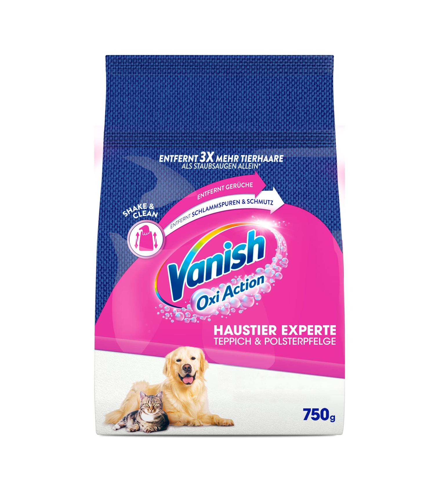 Vanish Pet Expert Carpet Cleaner | 750g Powder for Upholstery Care | Fights Dirt Hair & Urine Odor - Ideal for Large Areas - Buy Online on GoSupps.com