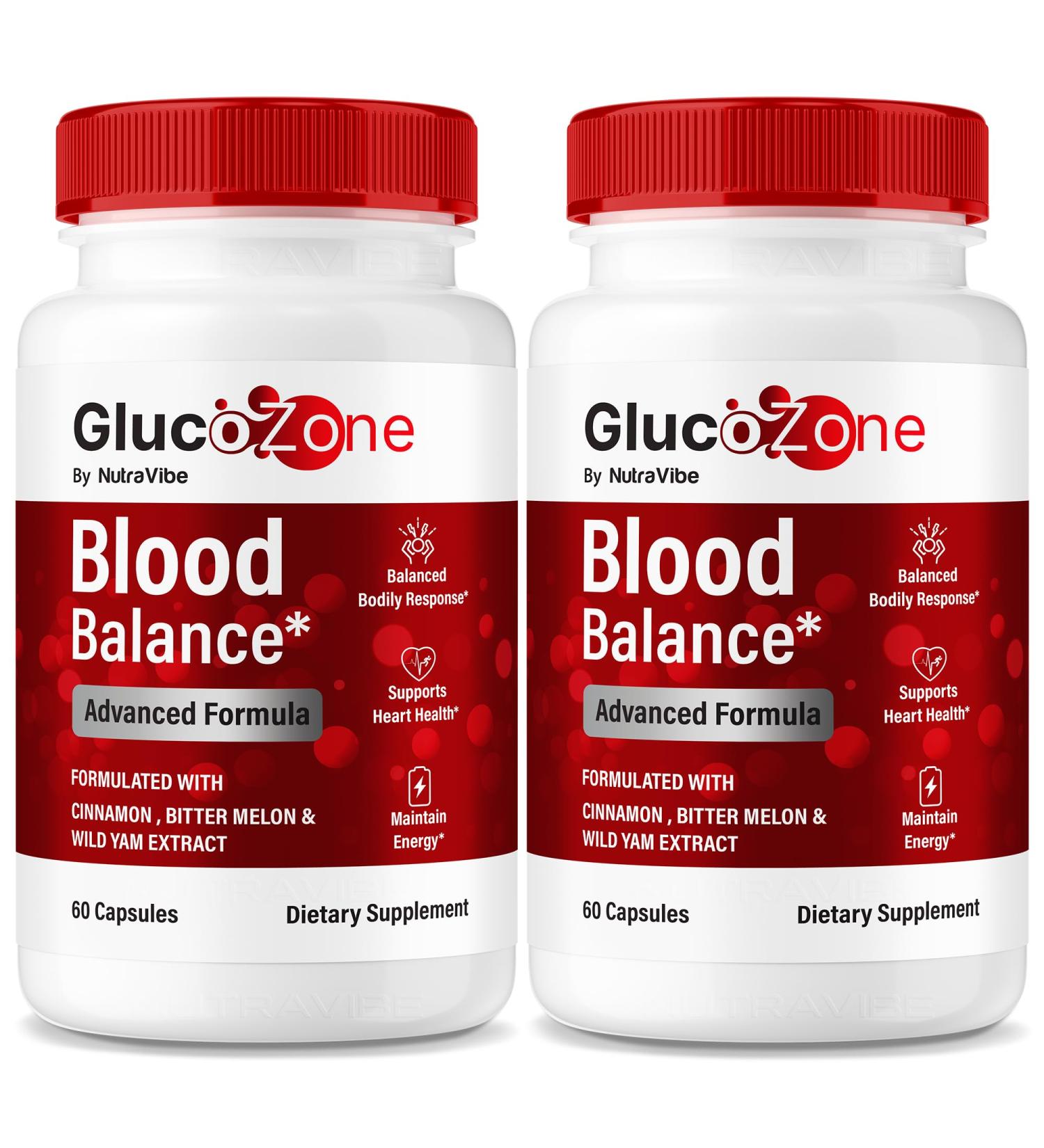 NutraVibe (2 Pack) GlucoZone Gluco Zone Natural Formula with a Powerful Blend to Support Balanced Levels Steady Energy & Healthy Circulation | Easy-to-Swallow Pills for Daily Use (120 Capsules) - Buy Online on GoSupps.com