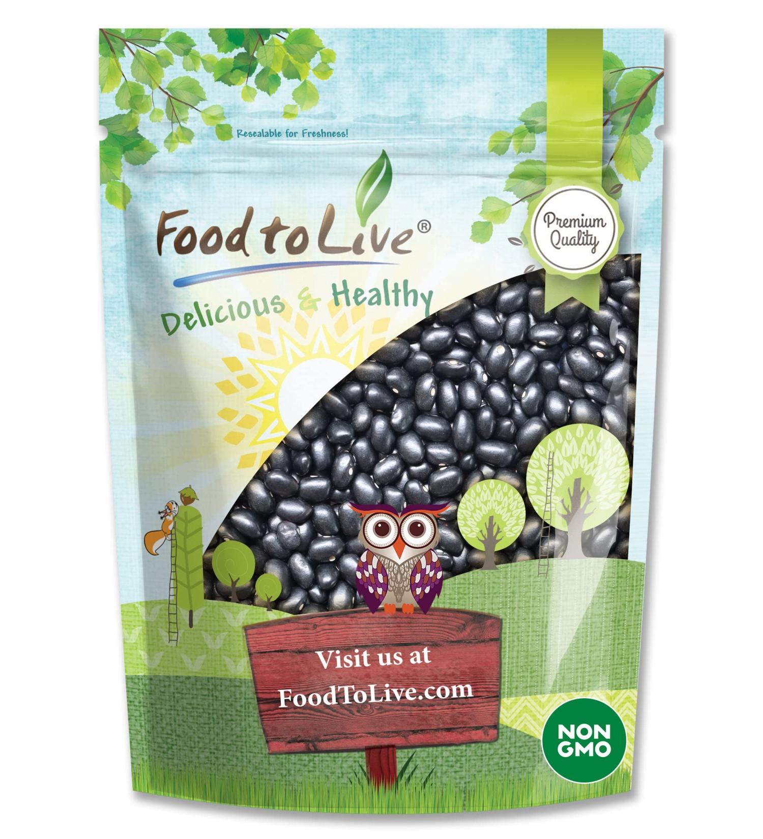 5 lbs Black Turtle Beans - Non-GMO, Sproutable, Vegan, Kosher - High Protein & Fiber - Ideal for Soups, Salads, Stews, Chili - Buy Online on GoSupps.com