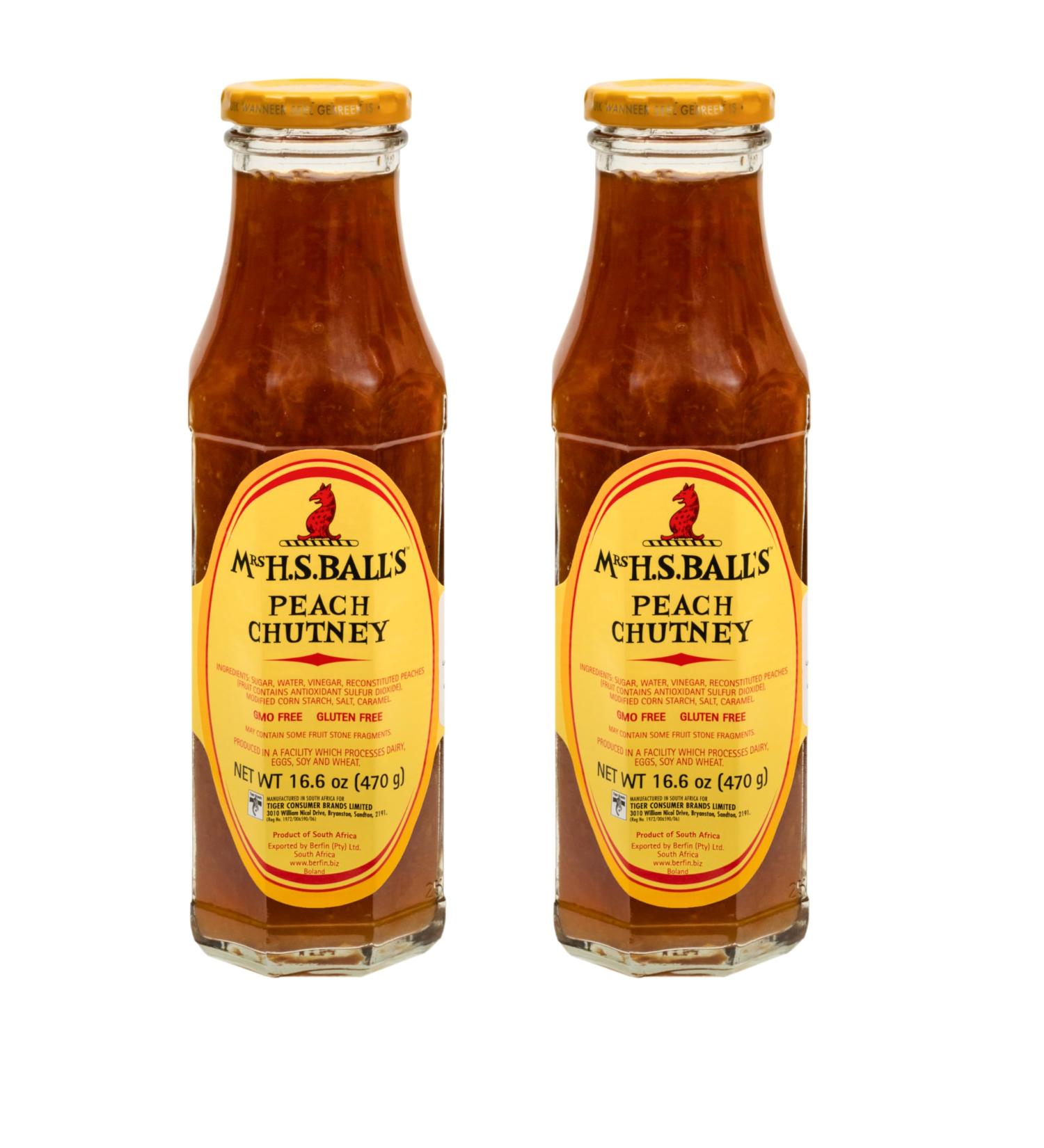 Mrs Balls Peach Chutney (2 x 470g Pack) - Buy Online on GoSupps.com