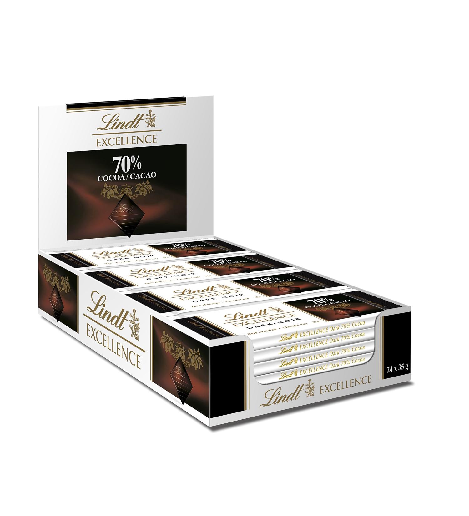 Lindt - Pr sentoir de 24 Barres EXCELLENCE - Chocolat Noir 70% Cacao 24x35g 1 - Buy Online on GoSupps.com